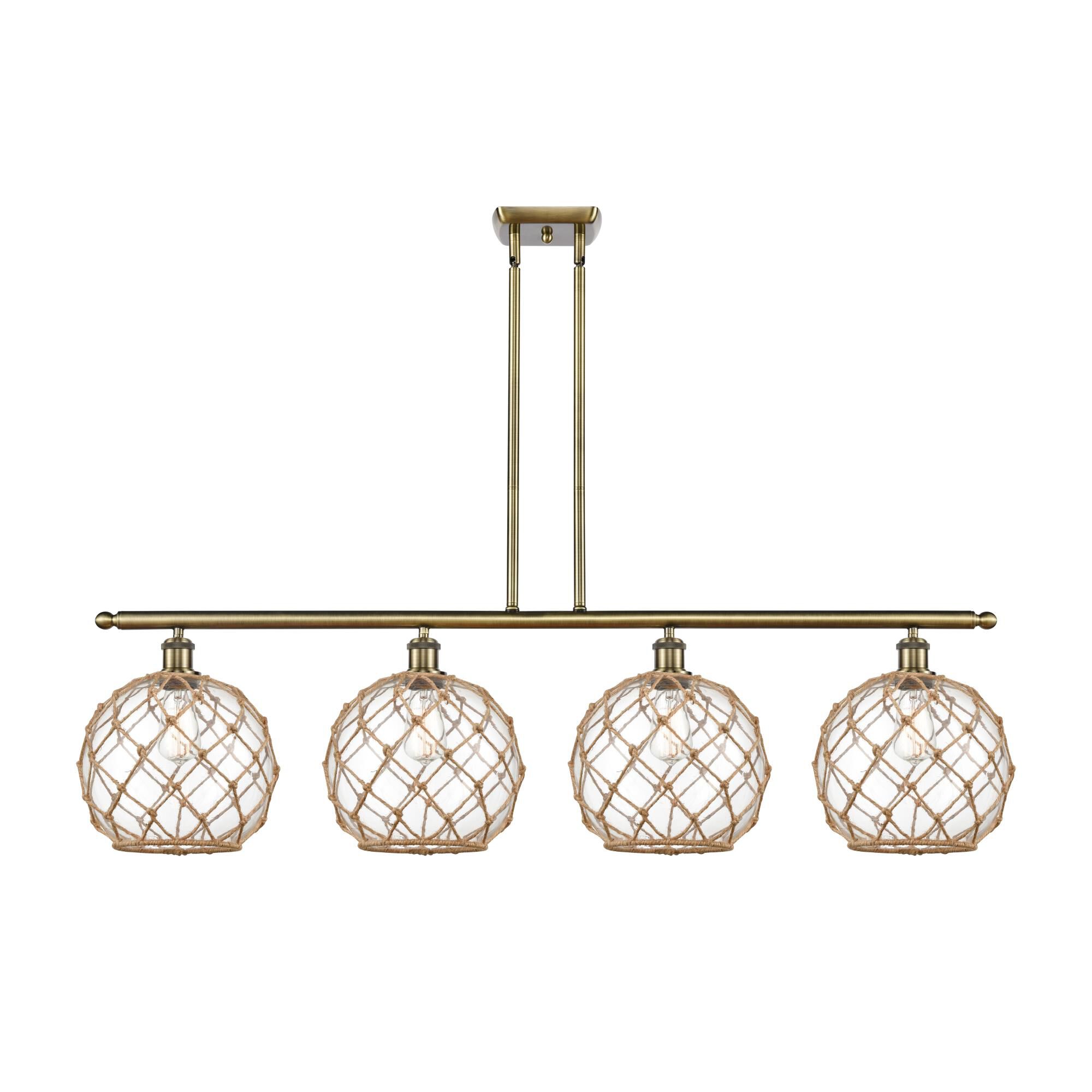 Bruno Marashlian Large Farmhouse Rope 48 Inch Linear Suspension Light by Innovations Lighting