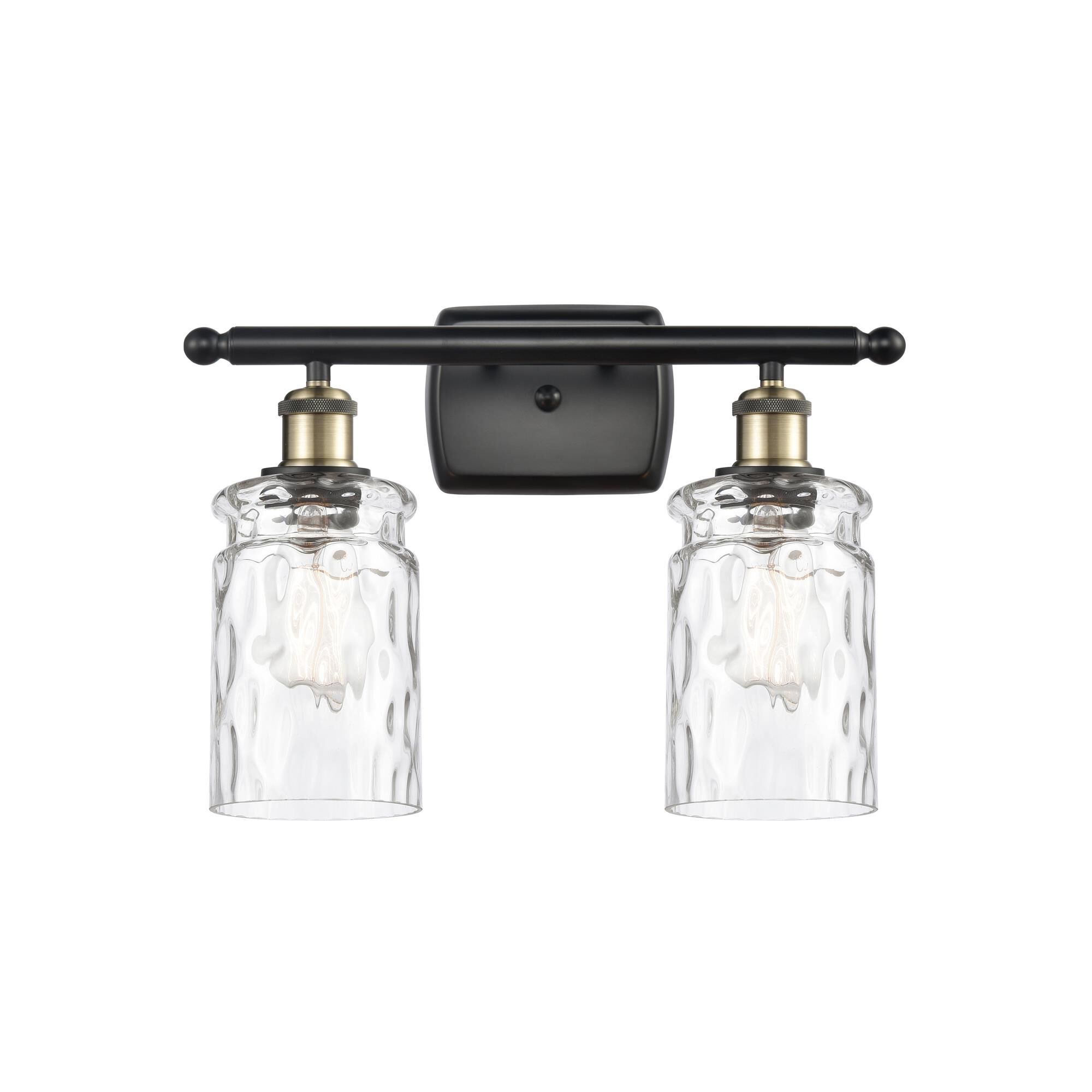 Shown in Black Antique Brass finish and Clear WaterCandor glass and Polished Chrome accent