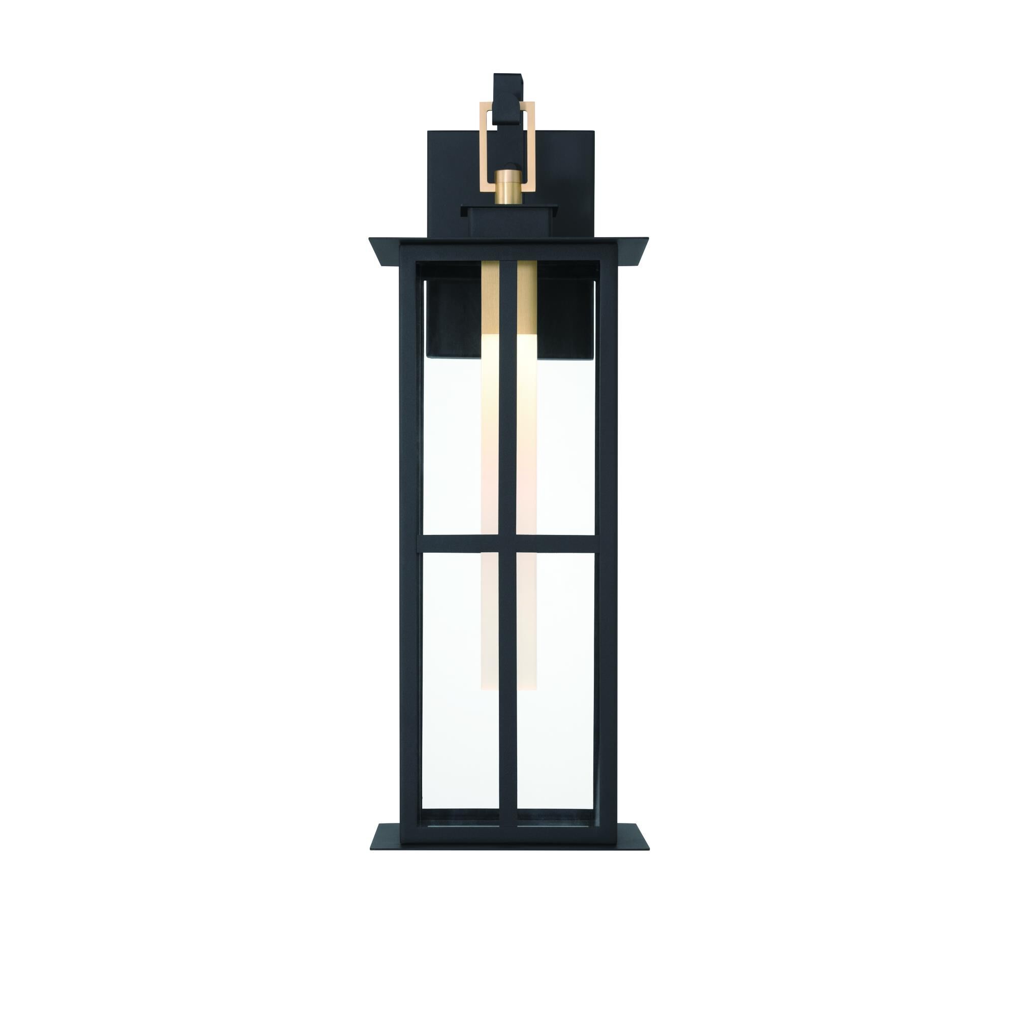 Shown in Brass-Black finish and Clear  glass