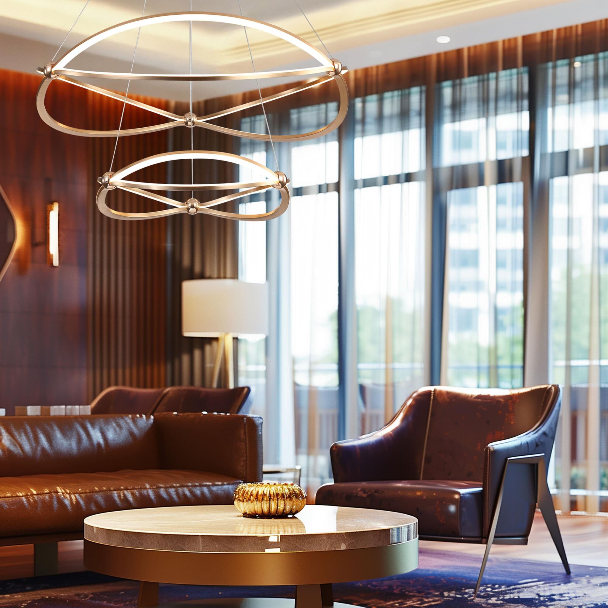 Spirale 32 Inch Chandelier by Golden Lighting