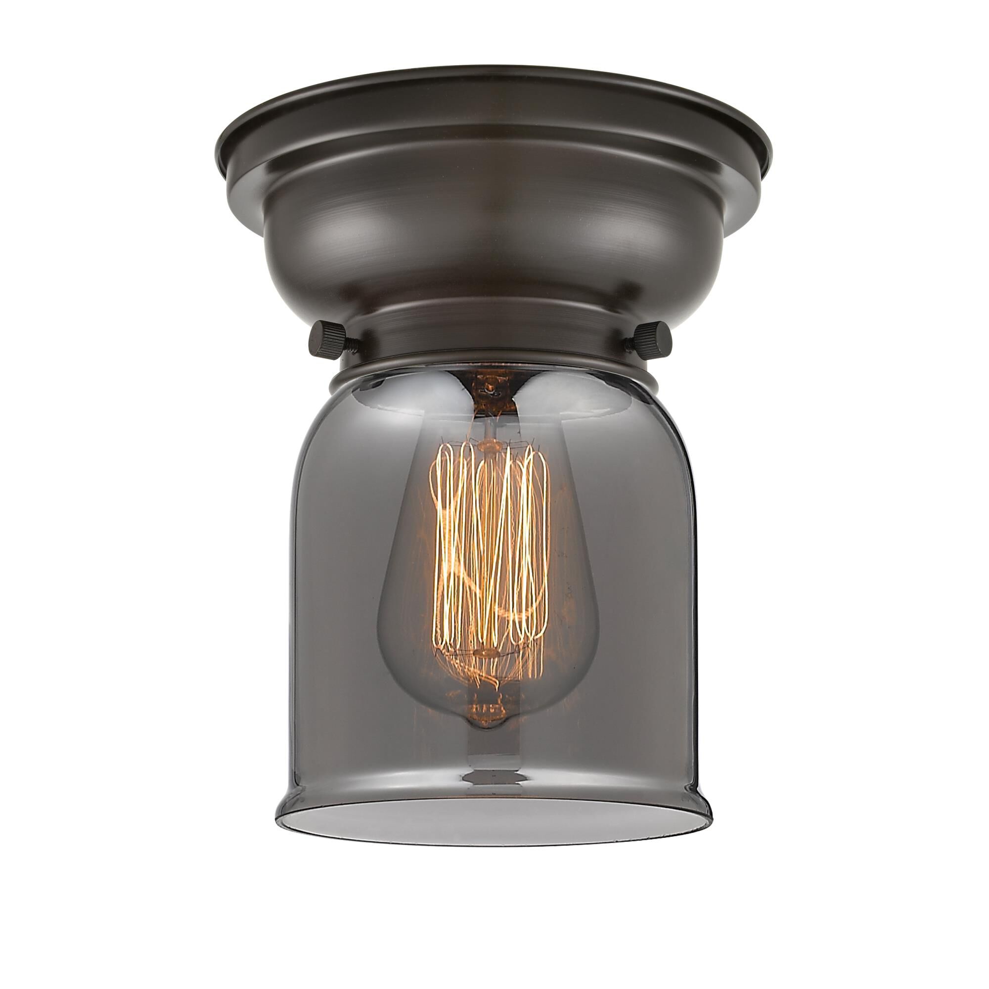 Shown in Oil Rubbed Bronze finish and Bell glass and Glass shade
