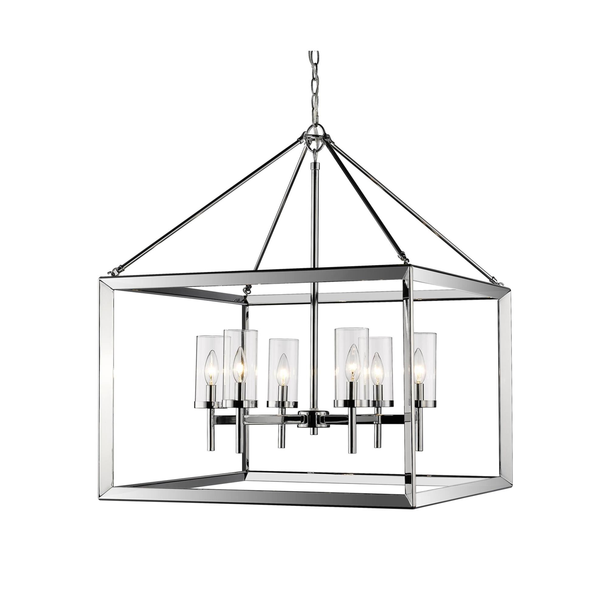 Shown in Chrome finish and Clear glass