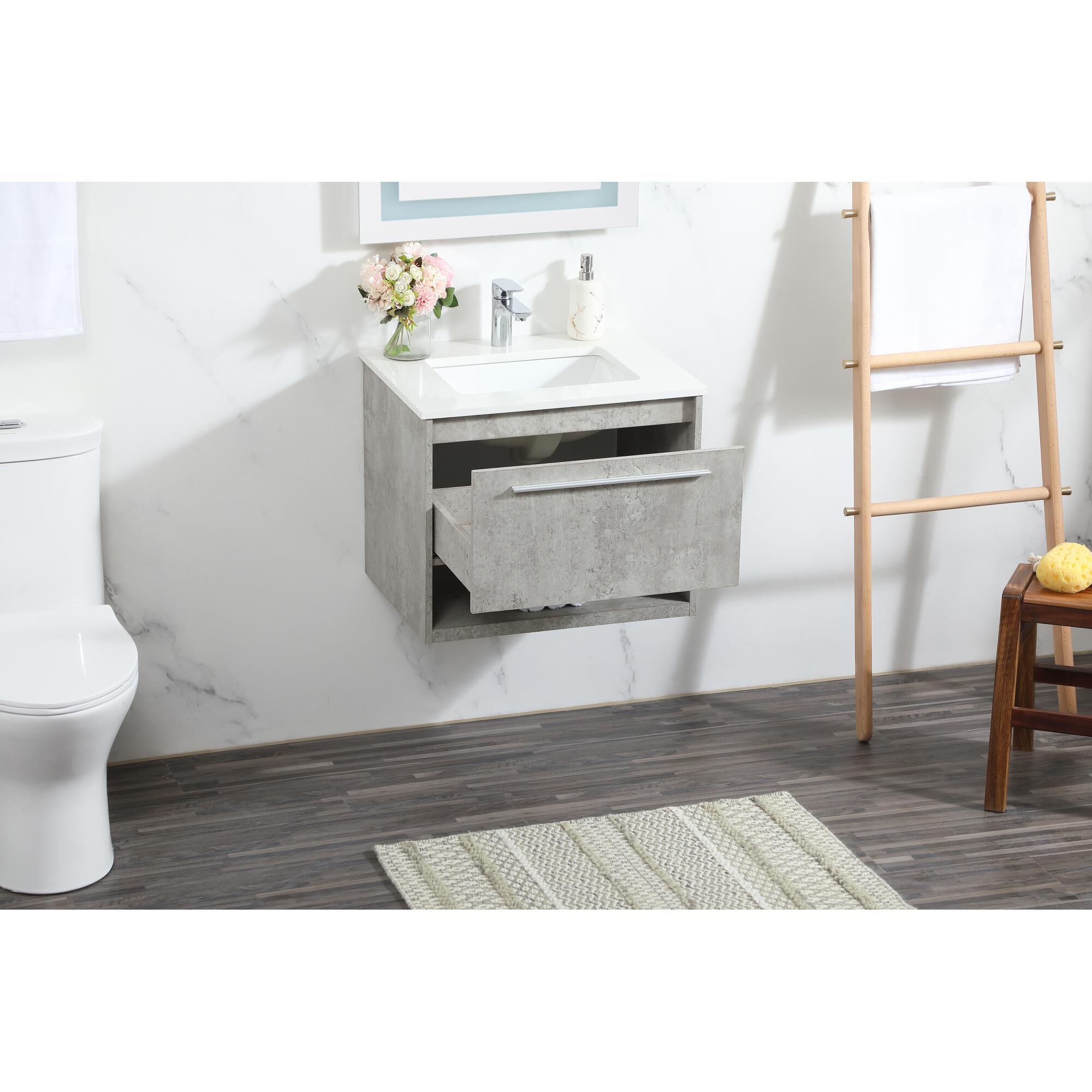 Shown in Concrete Grey finish