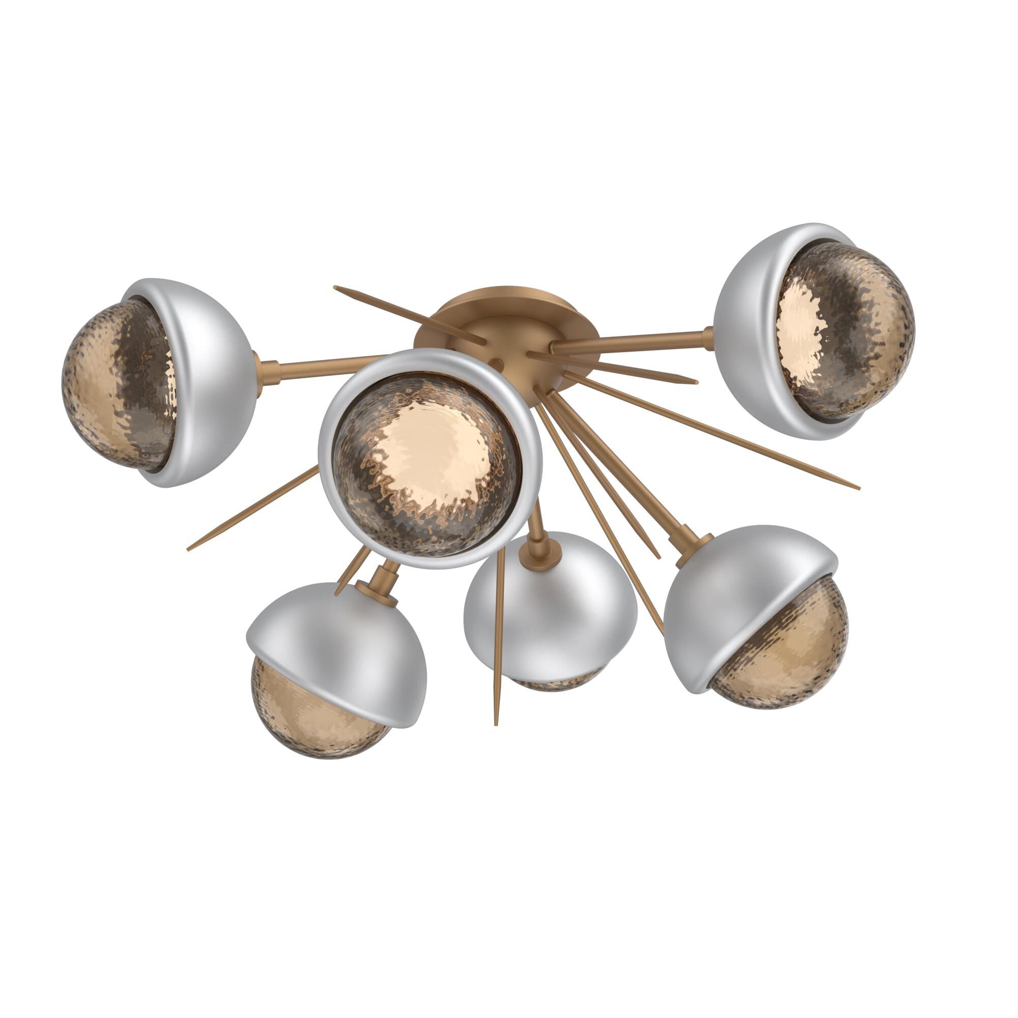 Shown in Novel Brass finish and Bronze glass and Classic Silver accent