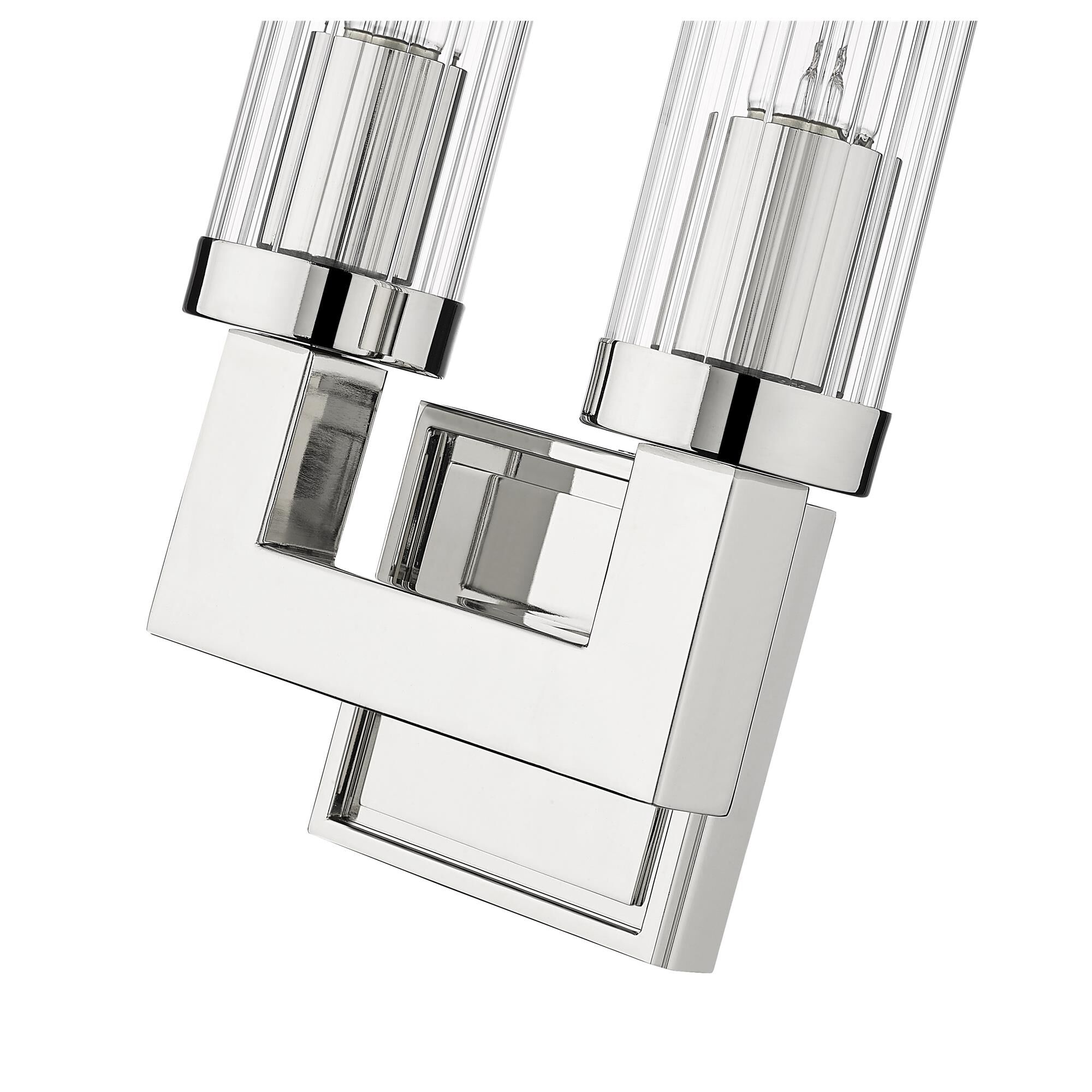 Shown in Polished Nickel finish and Glass shade