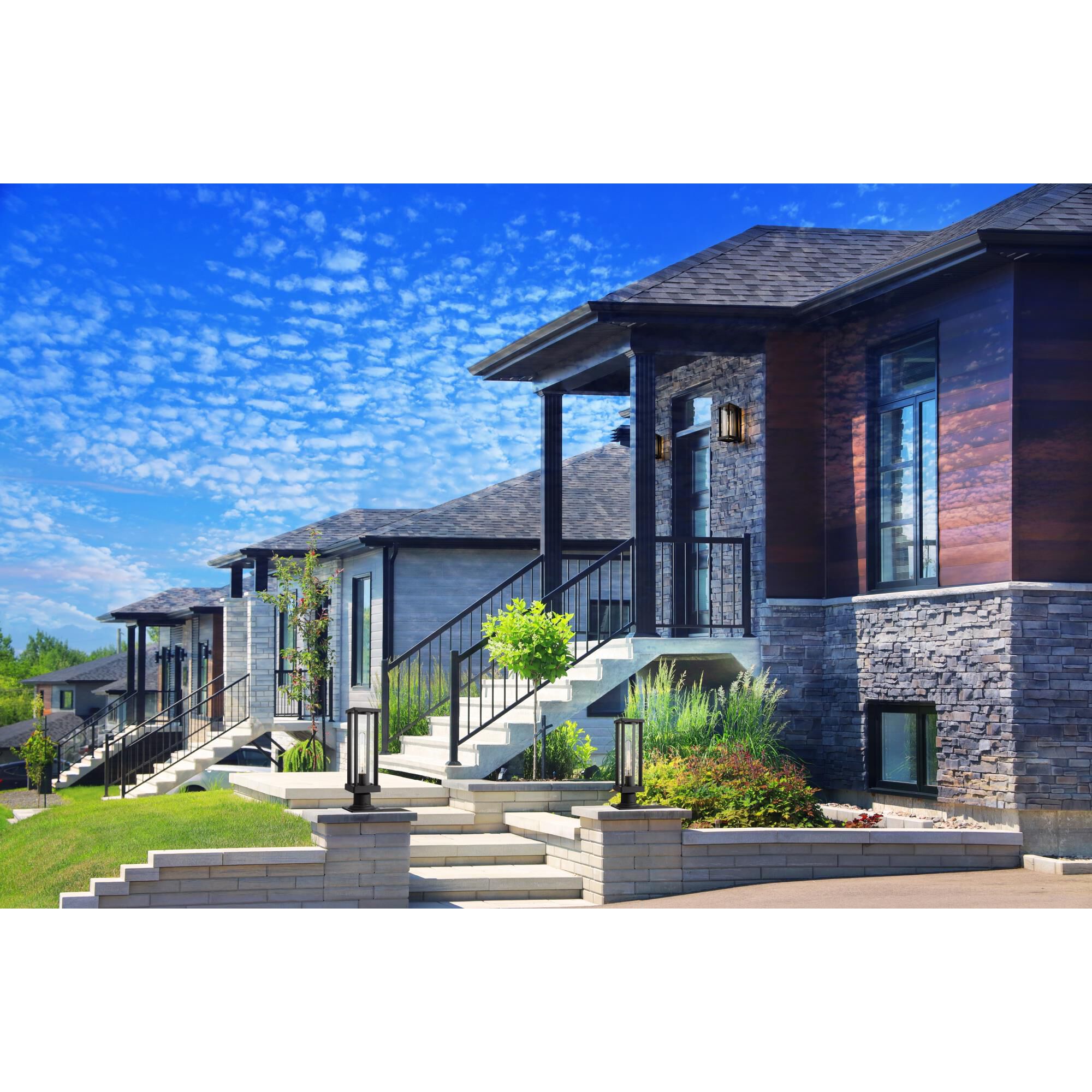 Shown in Black finish and Glass shade