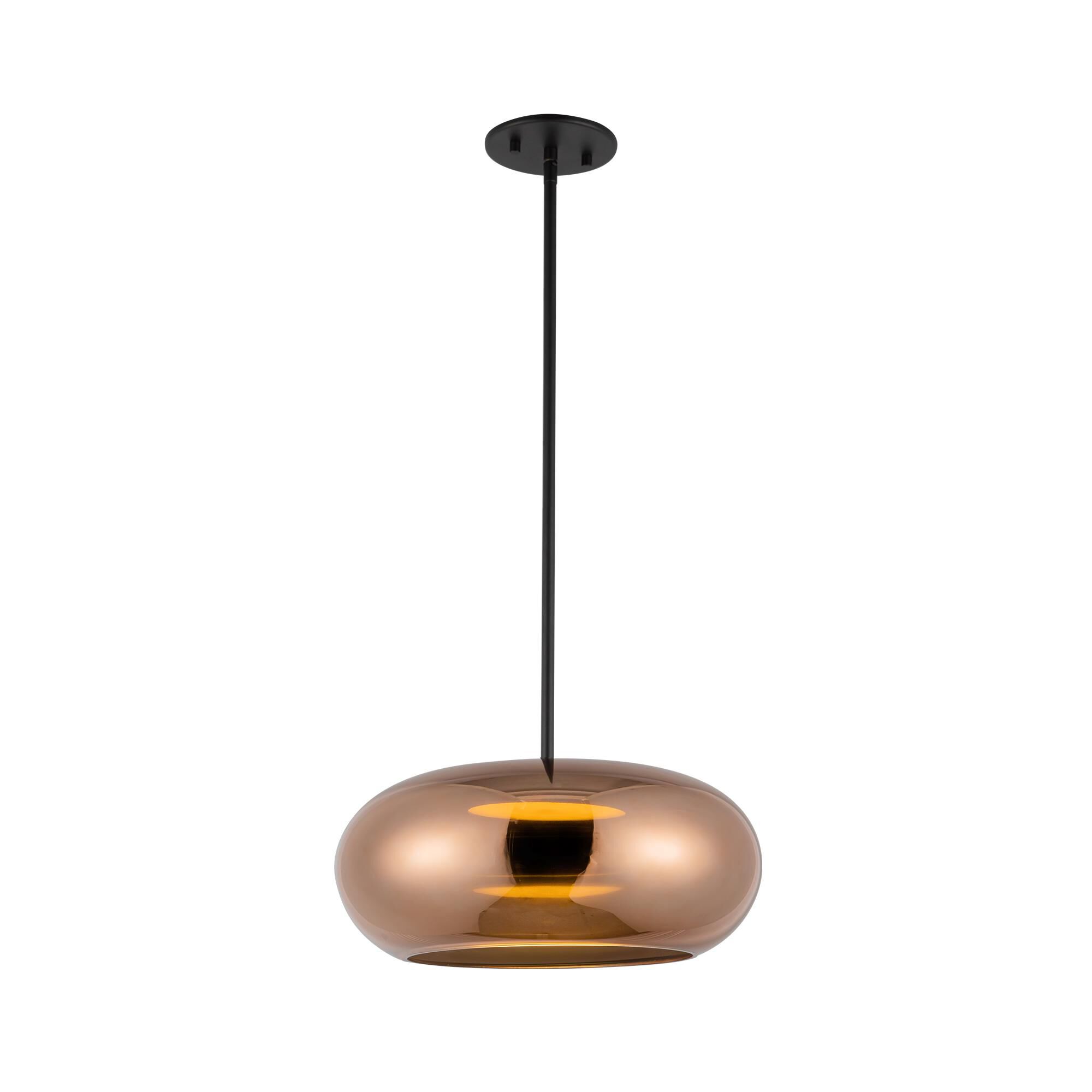 Shown in Black finish and Copper with Frosted Acrylic Diffuser glass