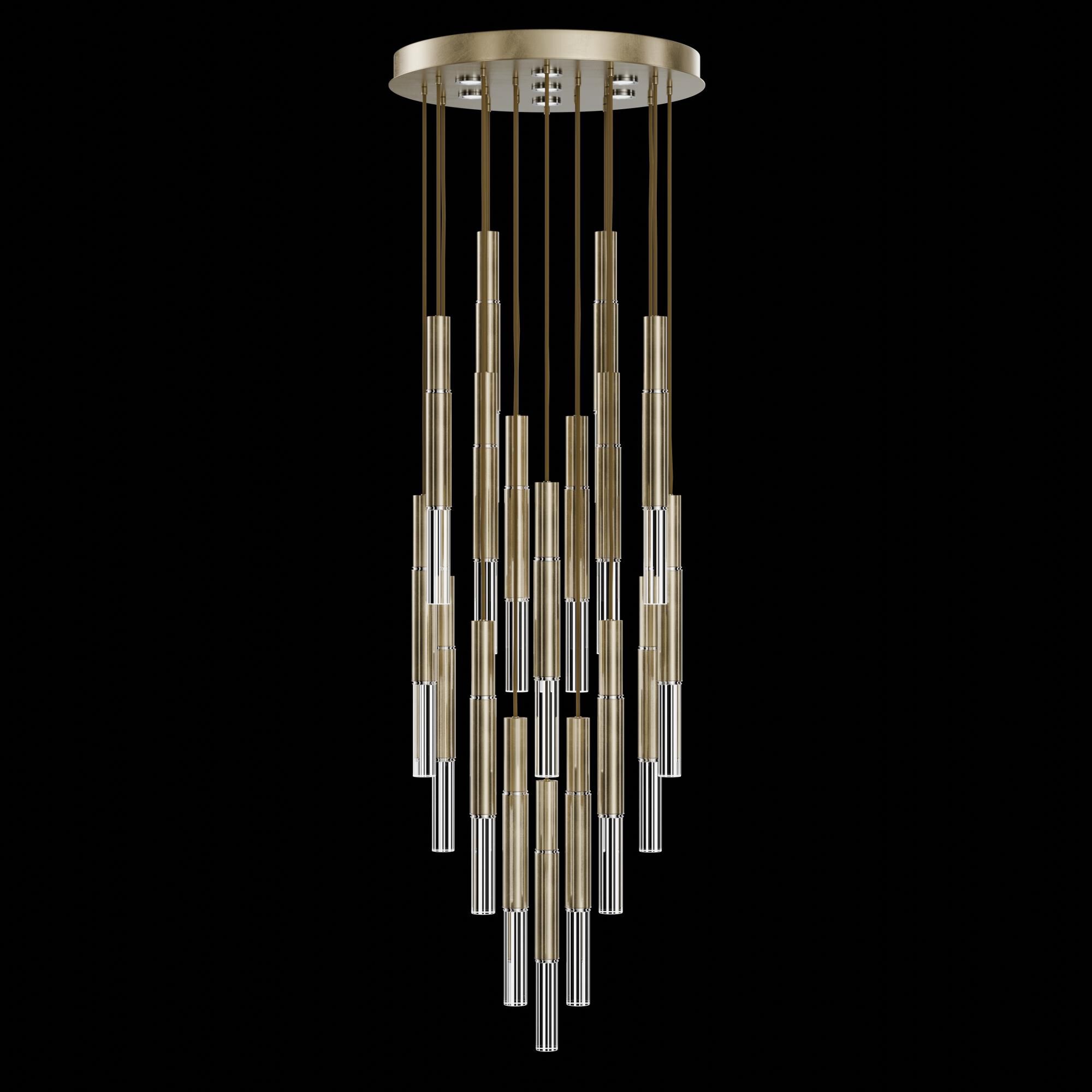 Shown in Gold finish and True crystal and False glass