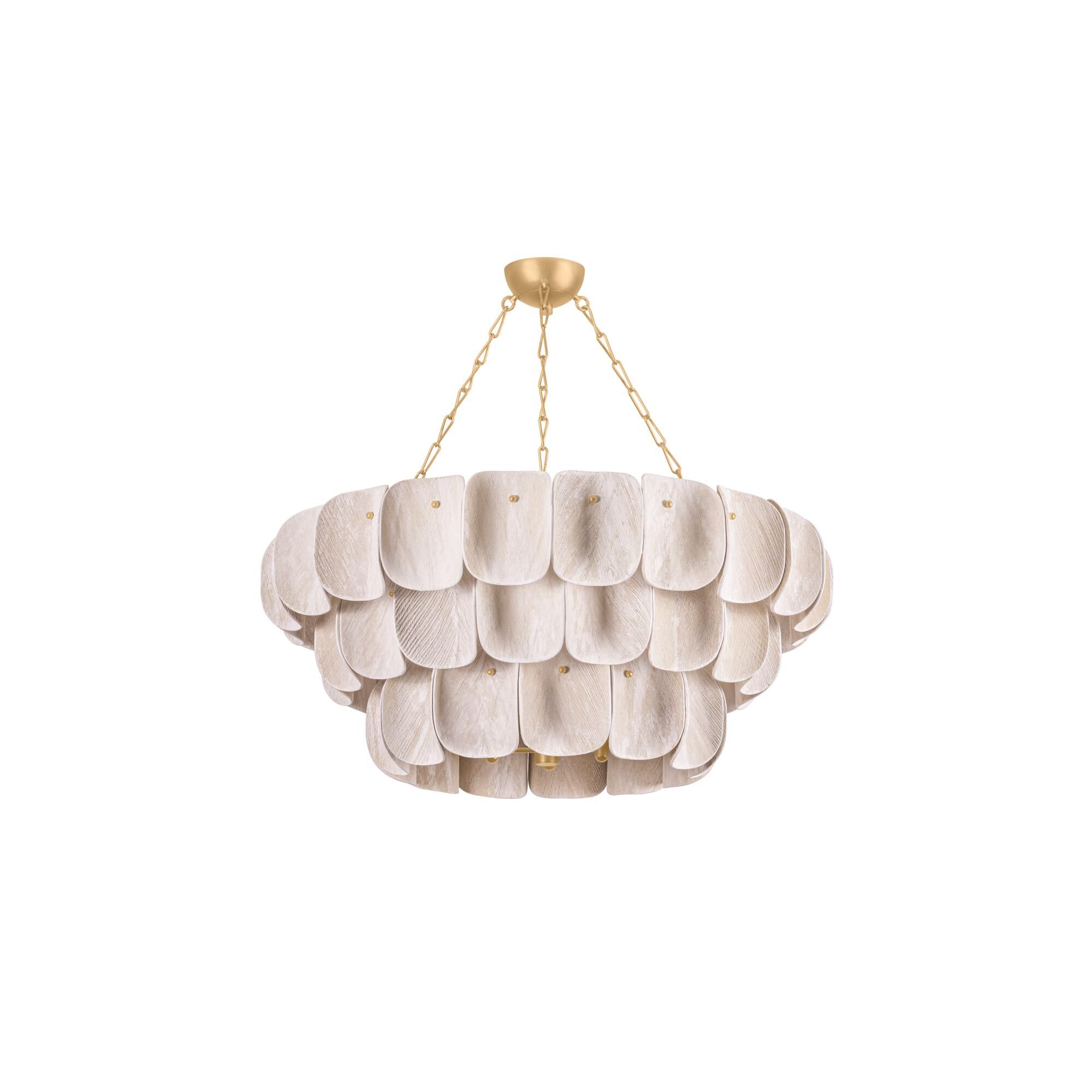 Shown in Vintage Gold Leaf finish and Woven shade