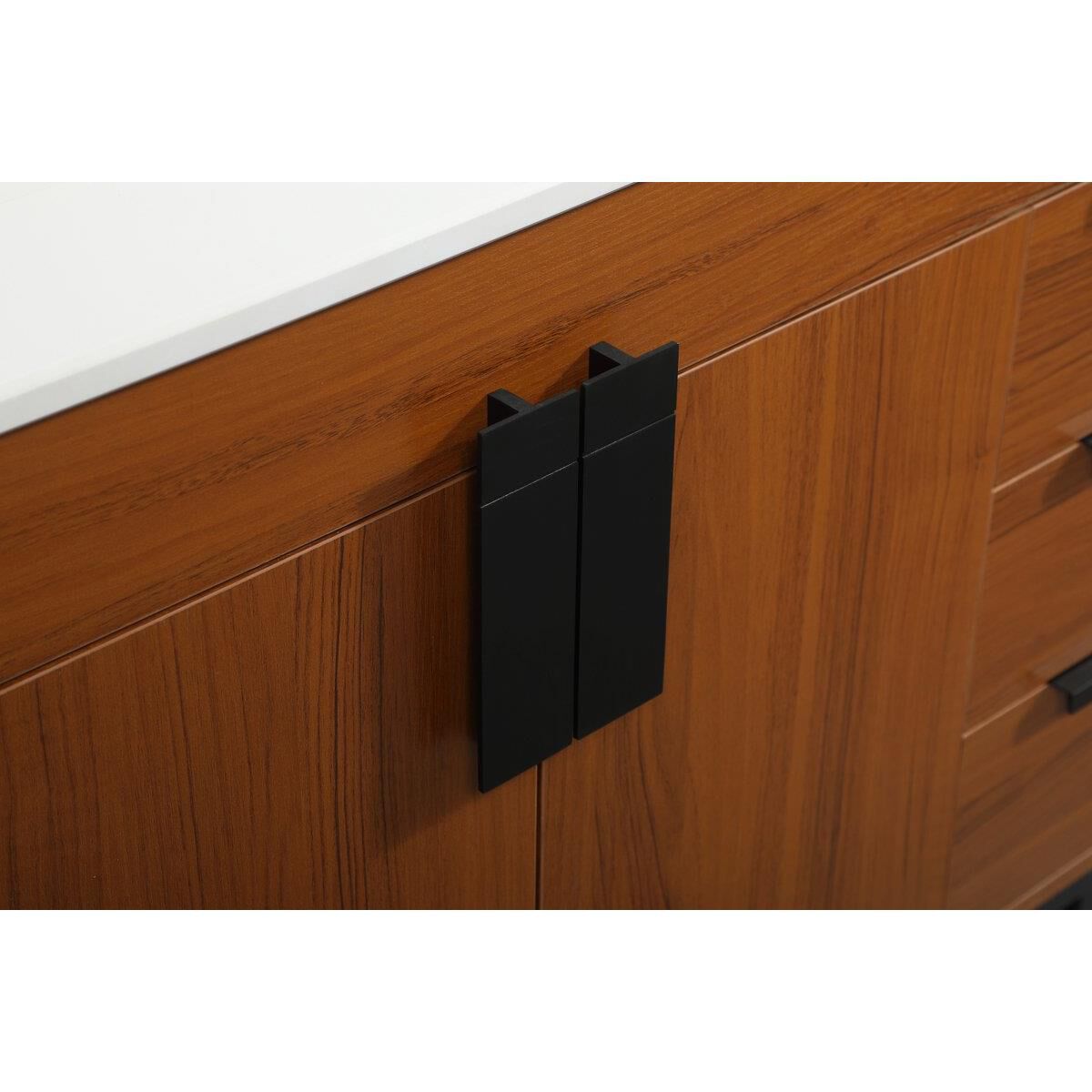 Shown in Teak finish and Without Backsplash accent