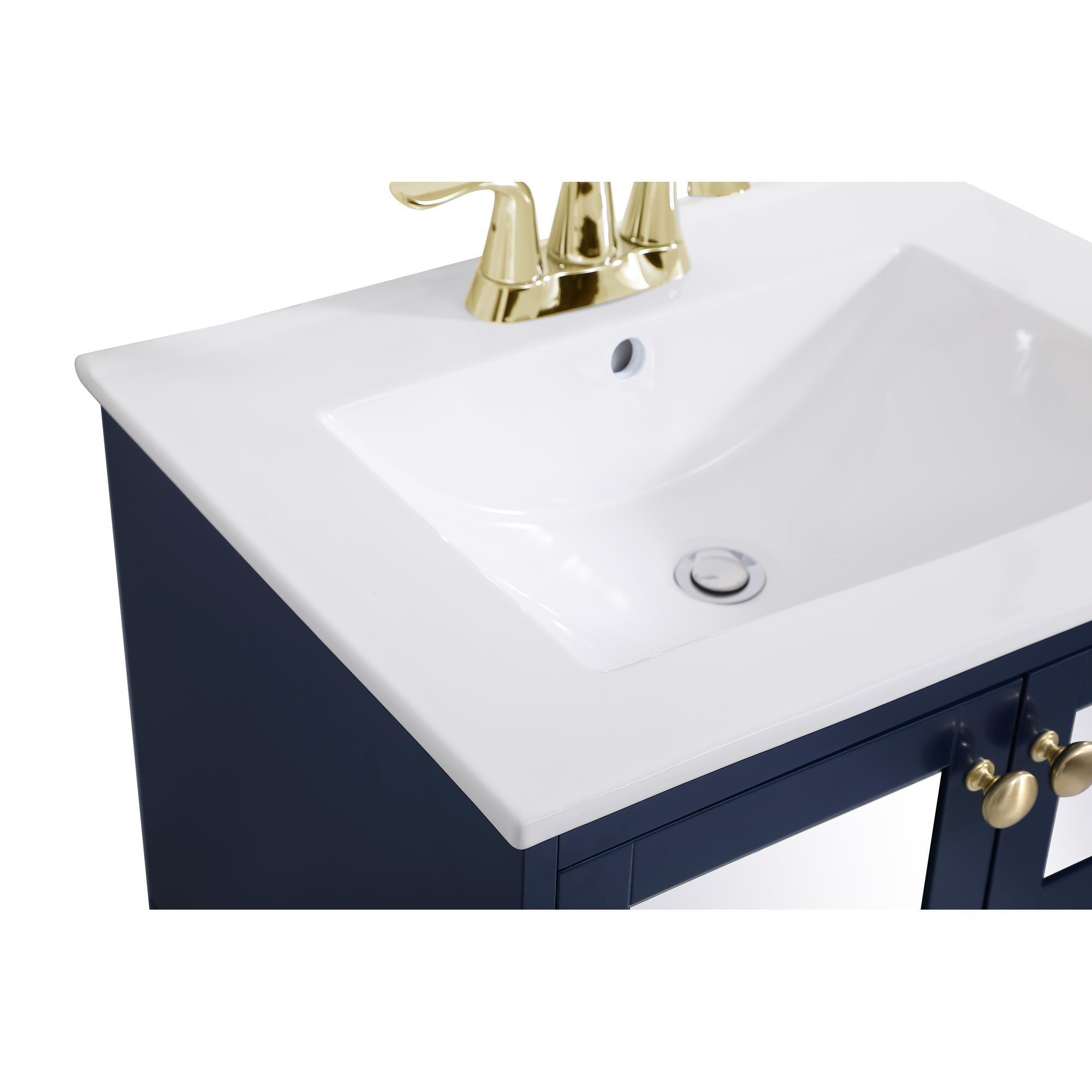 Shown in Blue And White And Gold With White Porcelain finish