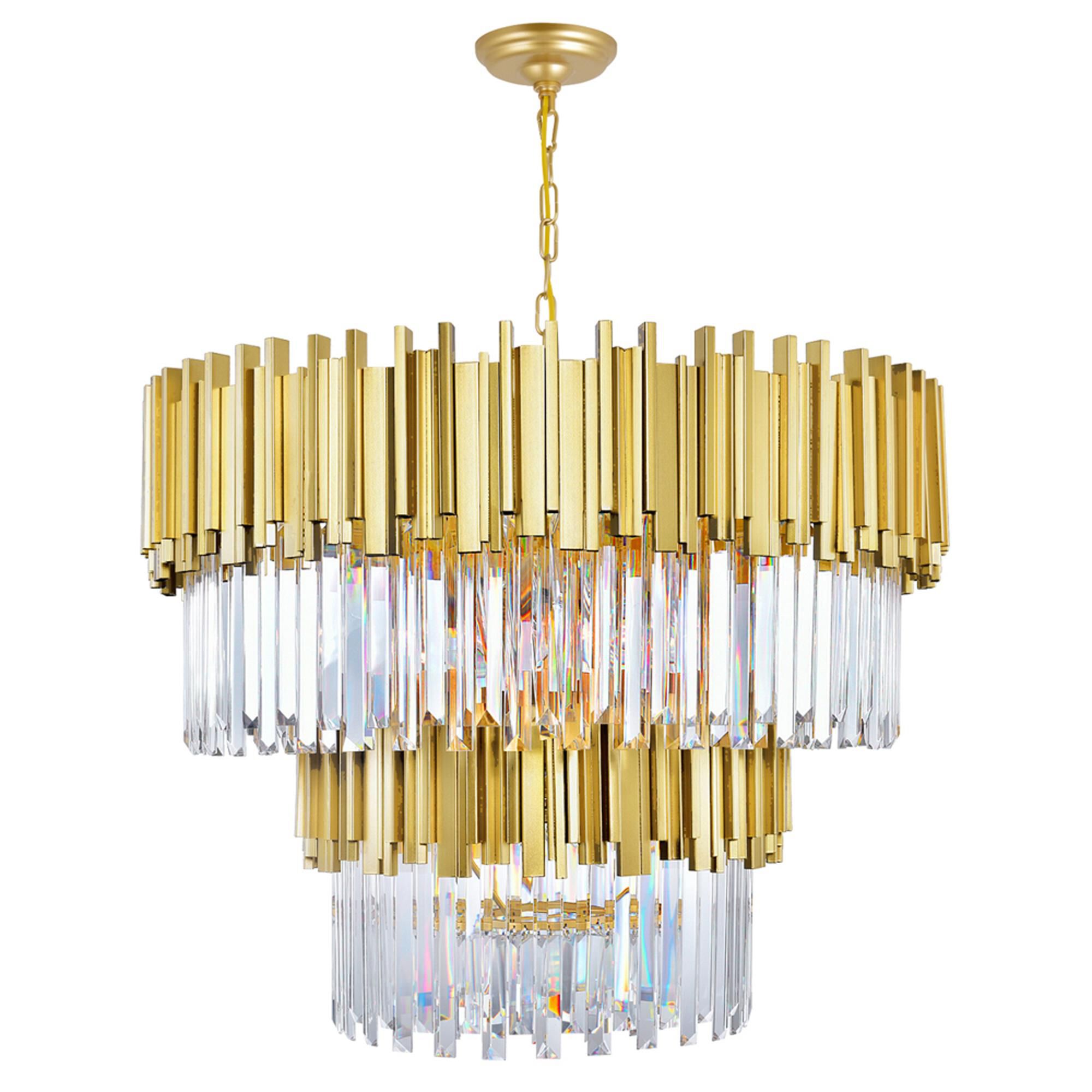 Deco 32 Inch 12 Light Chandelier by CWI Lighting