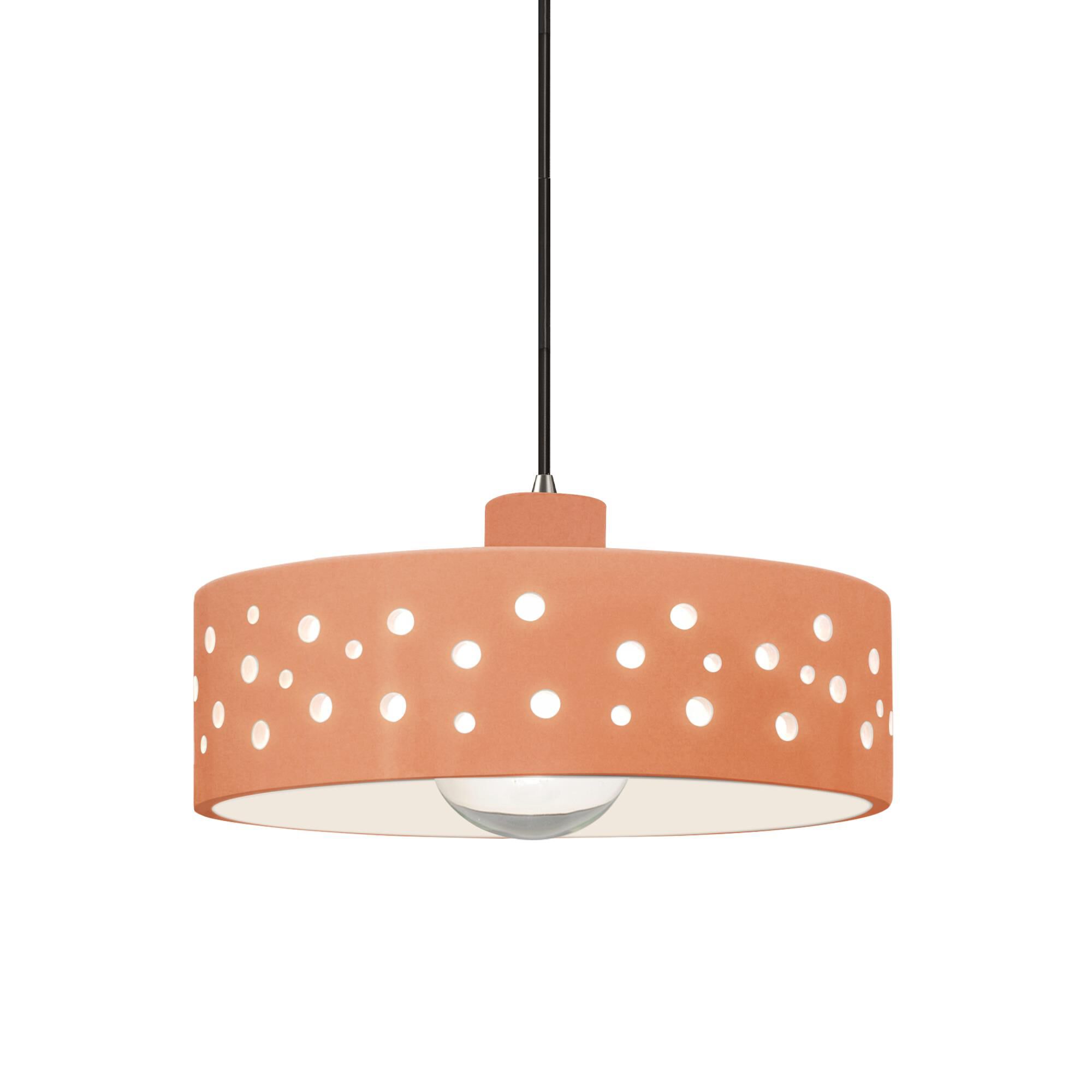 Shown in Brushed Nickel finish and Gloss Blush shade