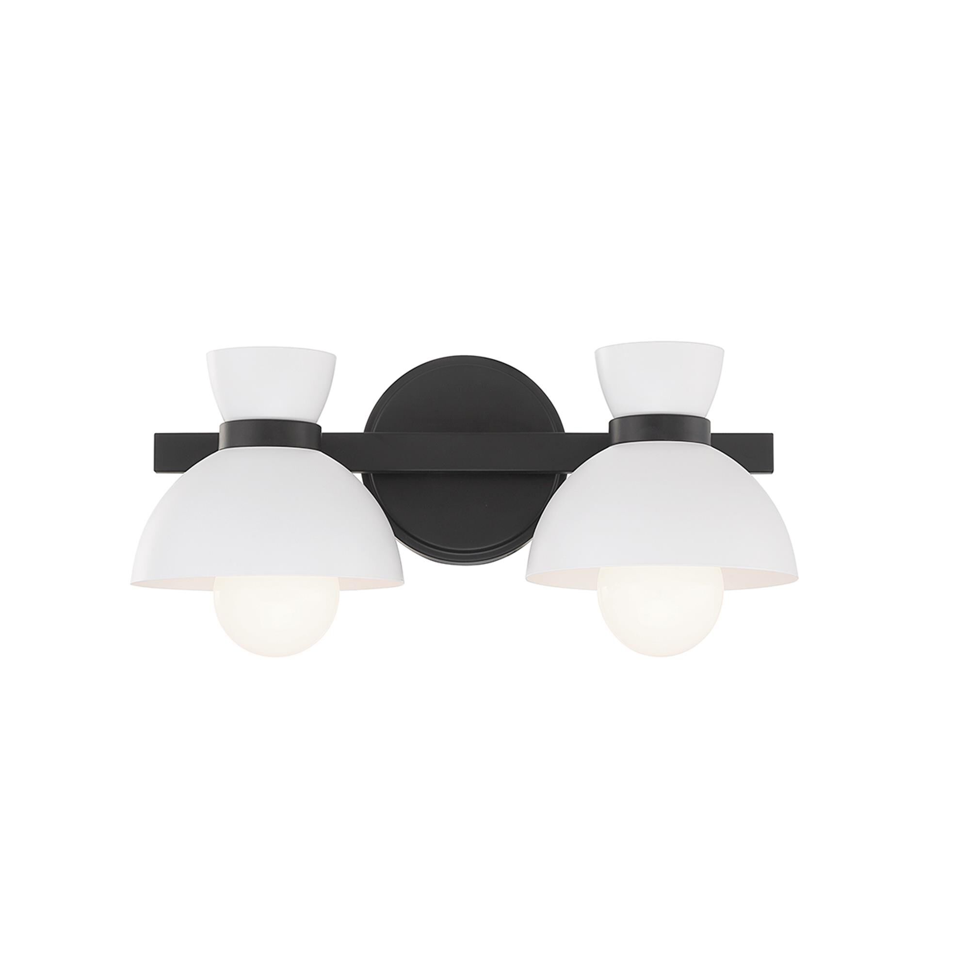 Shown in Matte Black finish and White Metal shade