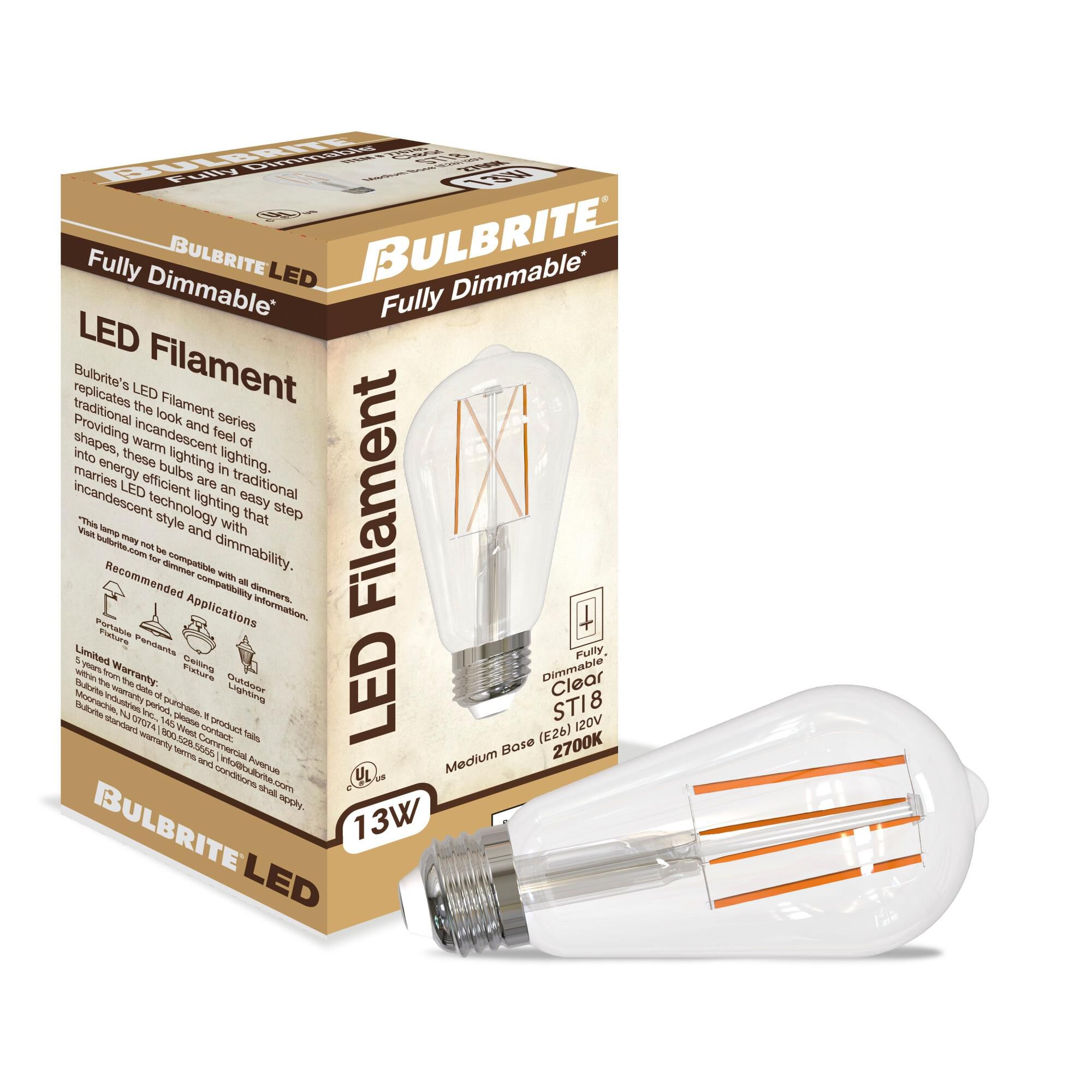 Clear ST18 Base E26 5000K LED Light Bulb,