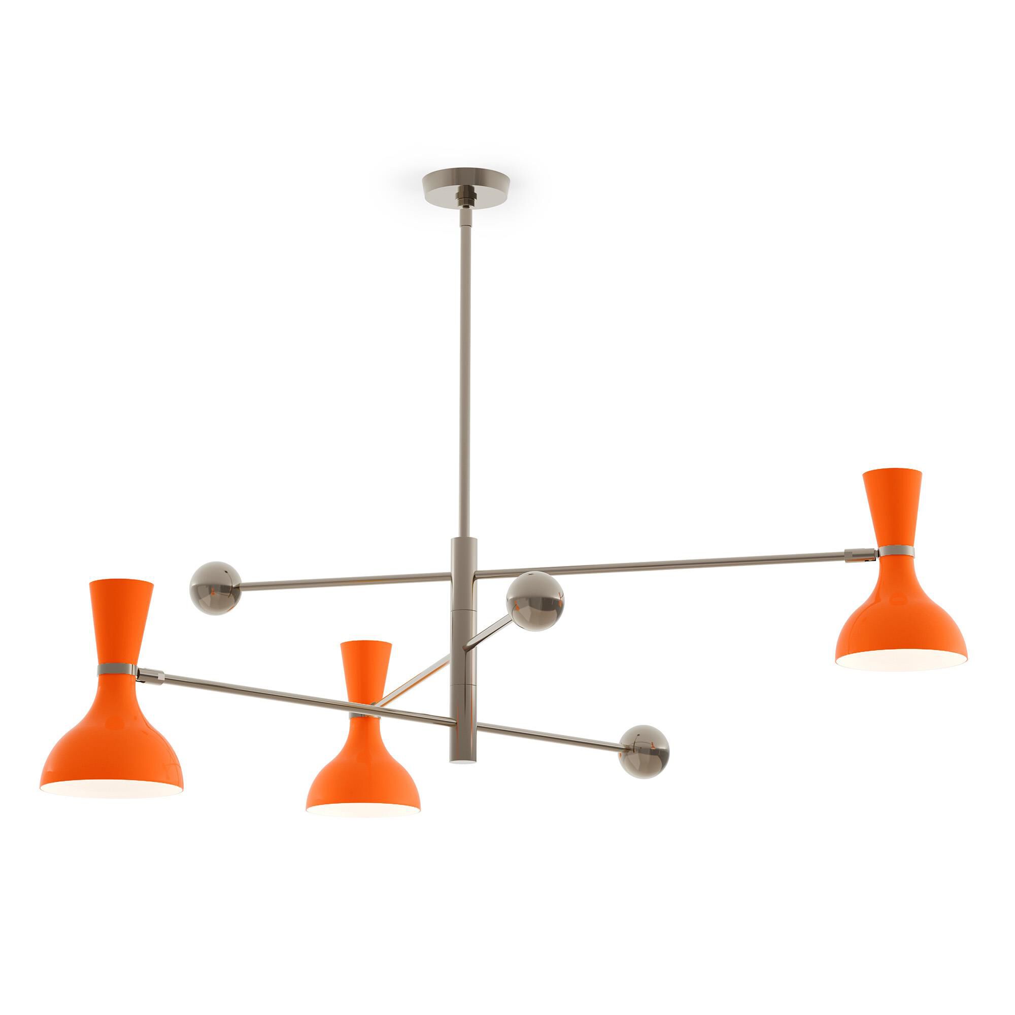 Shown in Polished Nickel finish and Pumpkin shade