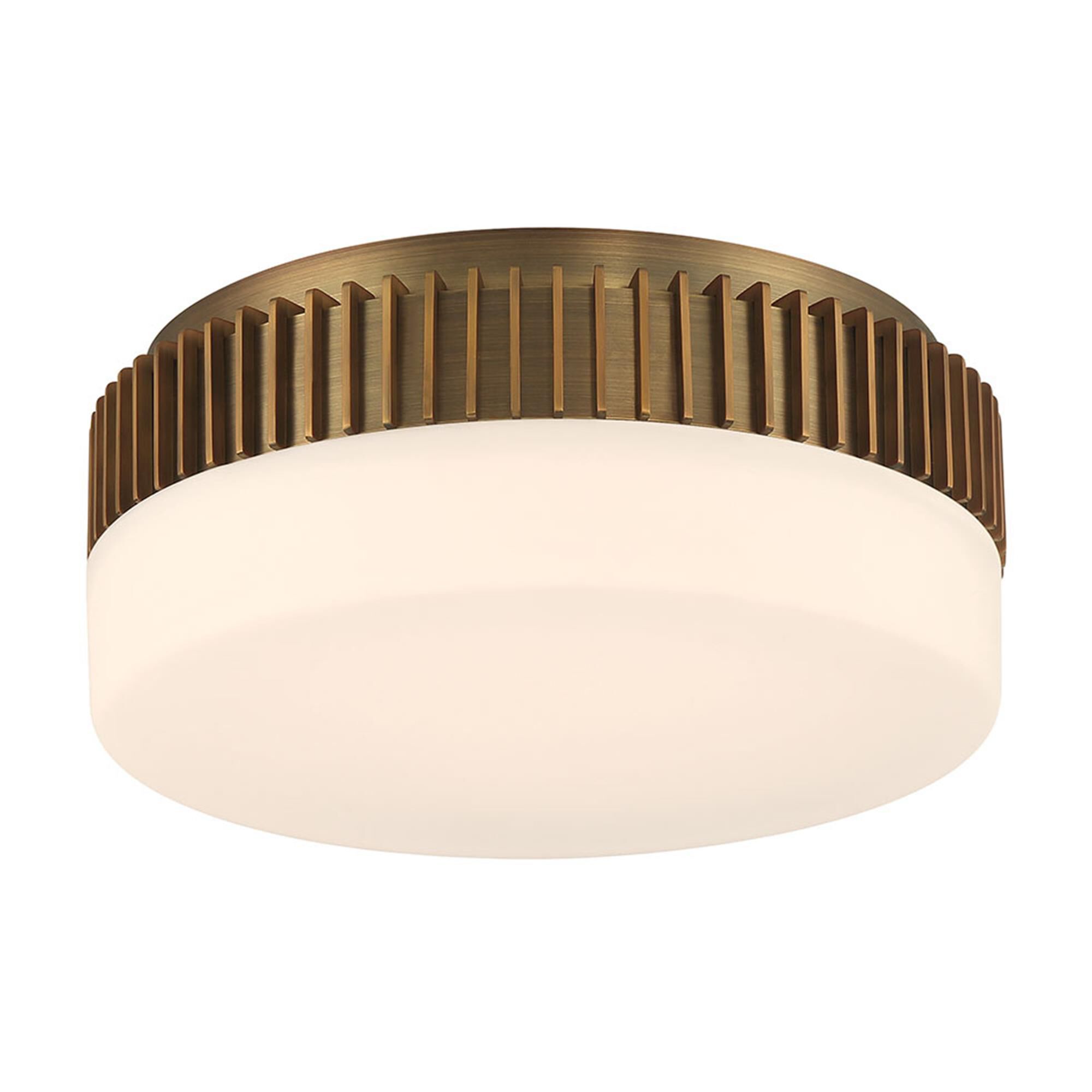 Shown in Antique Brass finish and Opal Etched glass
