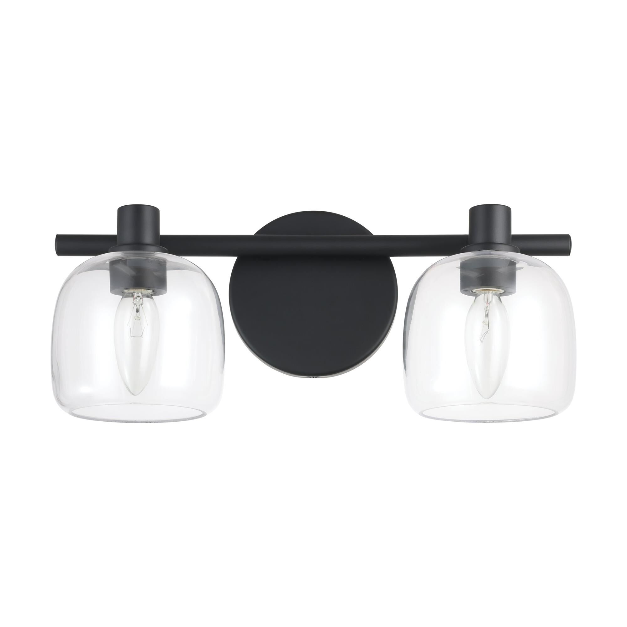 Shown in Matte Black finish and Clear glass