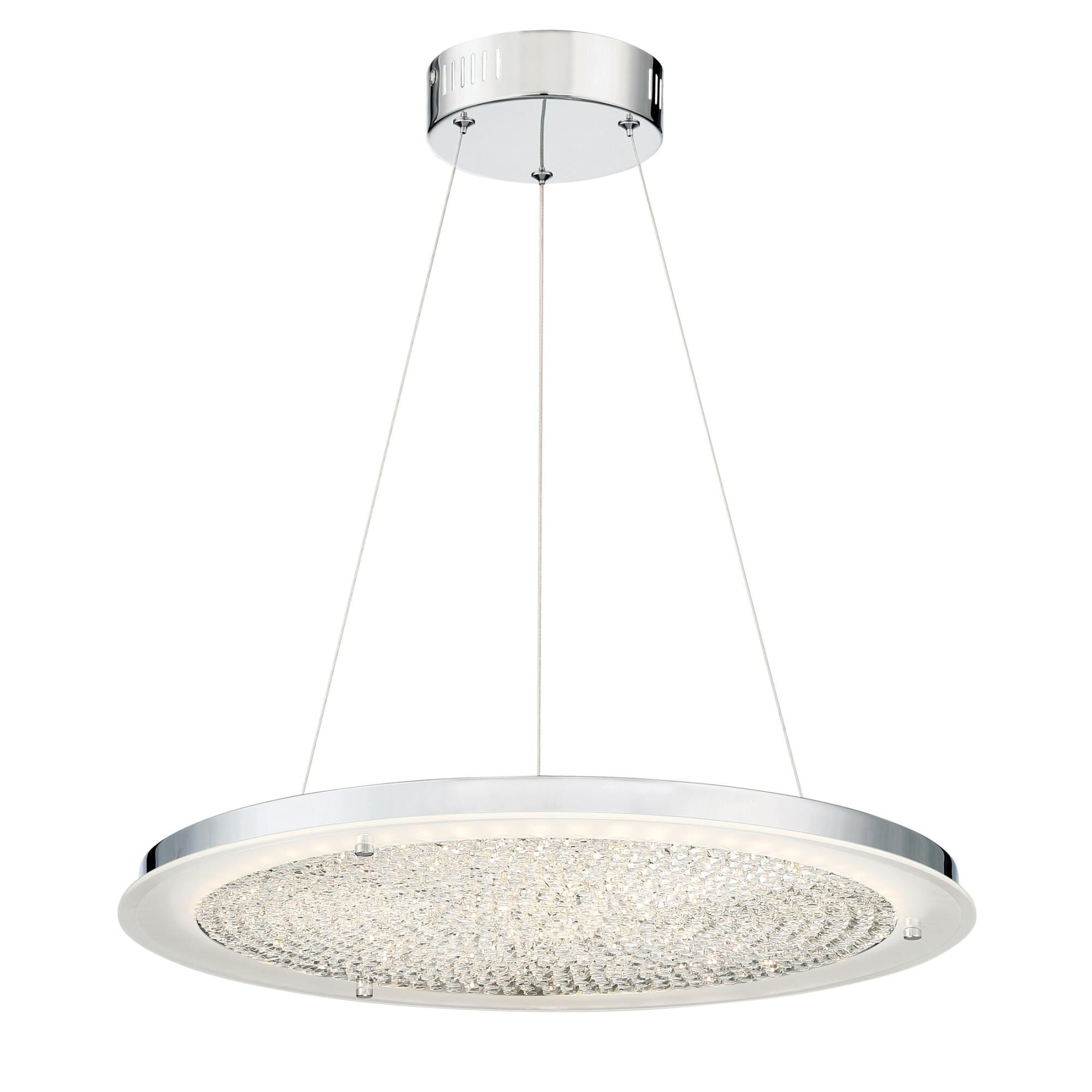 Shown in Polished Chrome finish and Panel With Beads glass