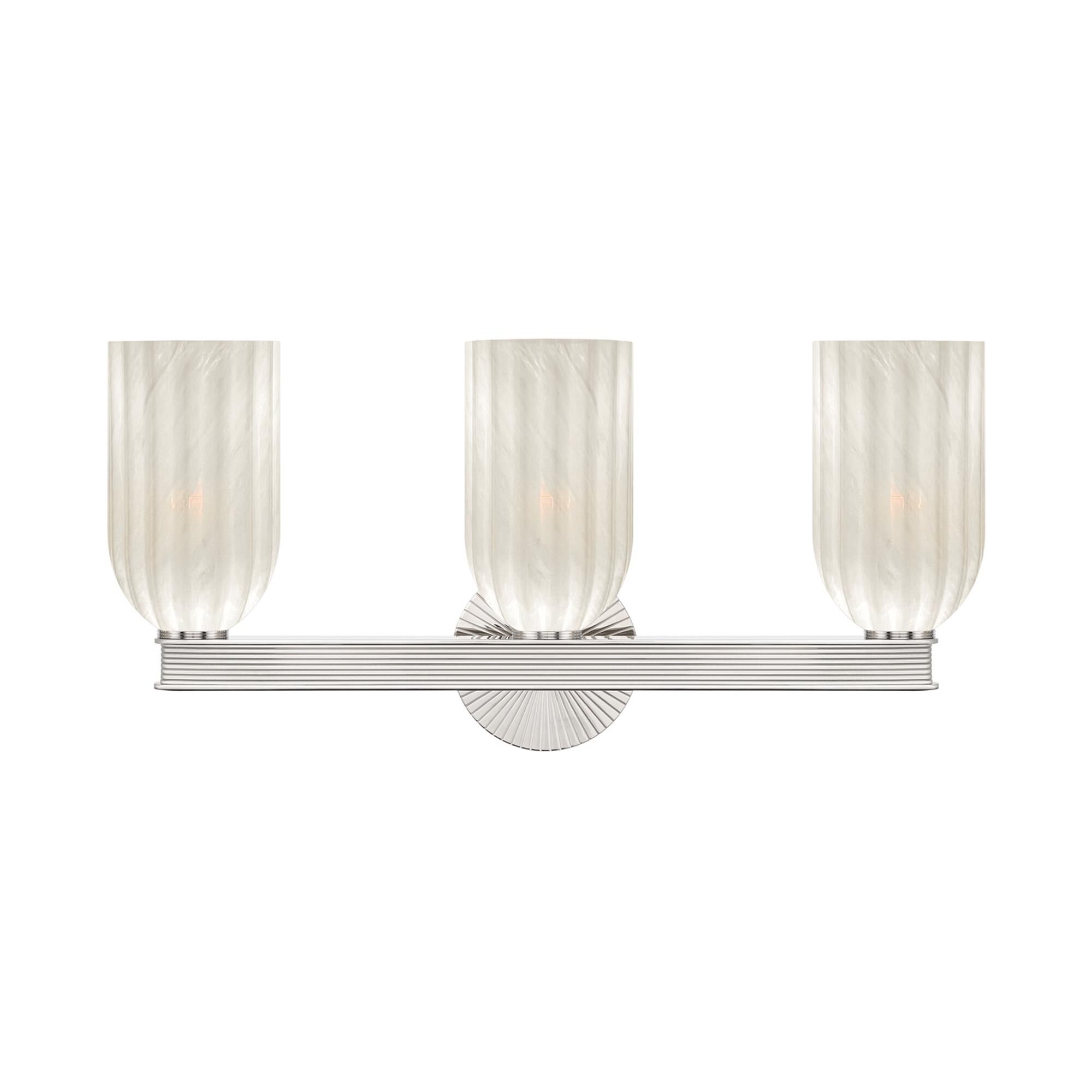 Shown in Polished Nickel finish and Strie glass and Strie Glass shade