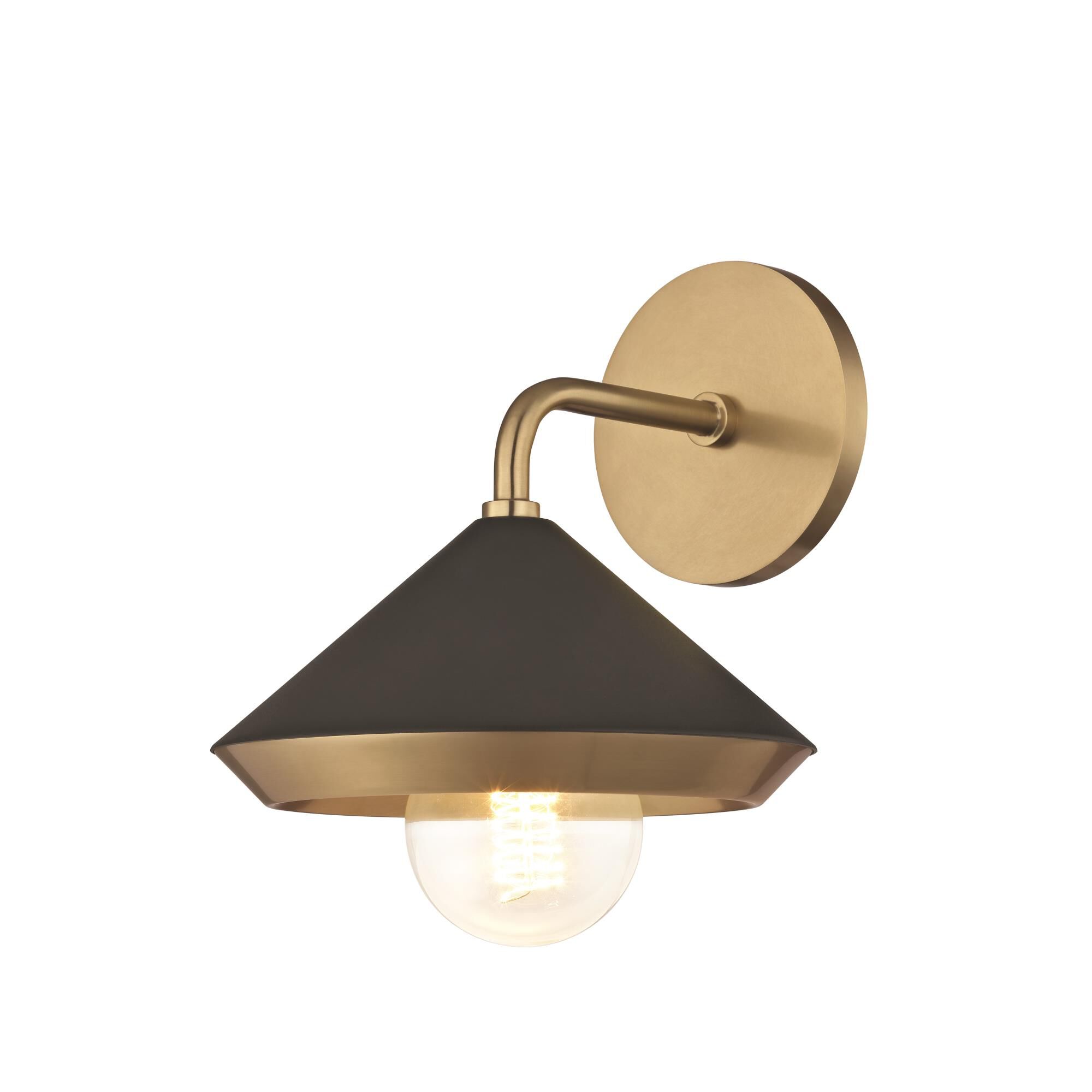 Shown in Aged Brass finish and Black accent