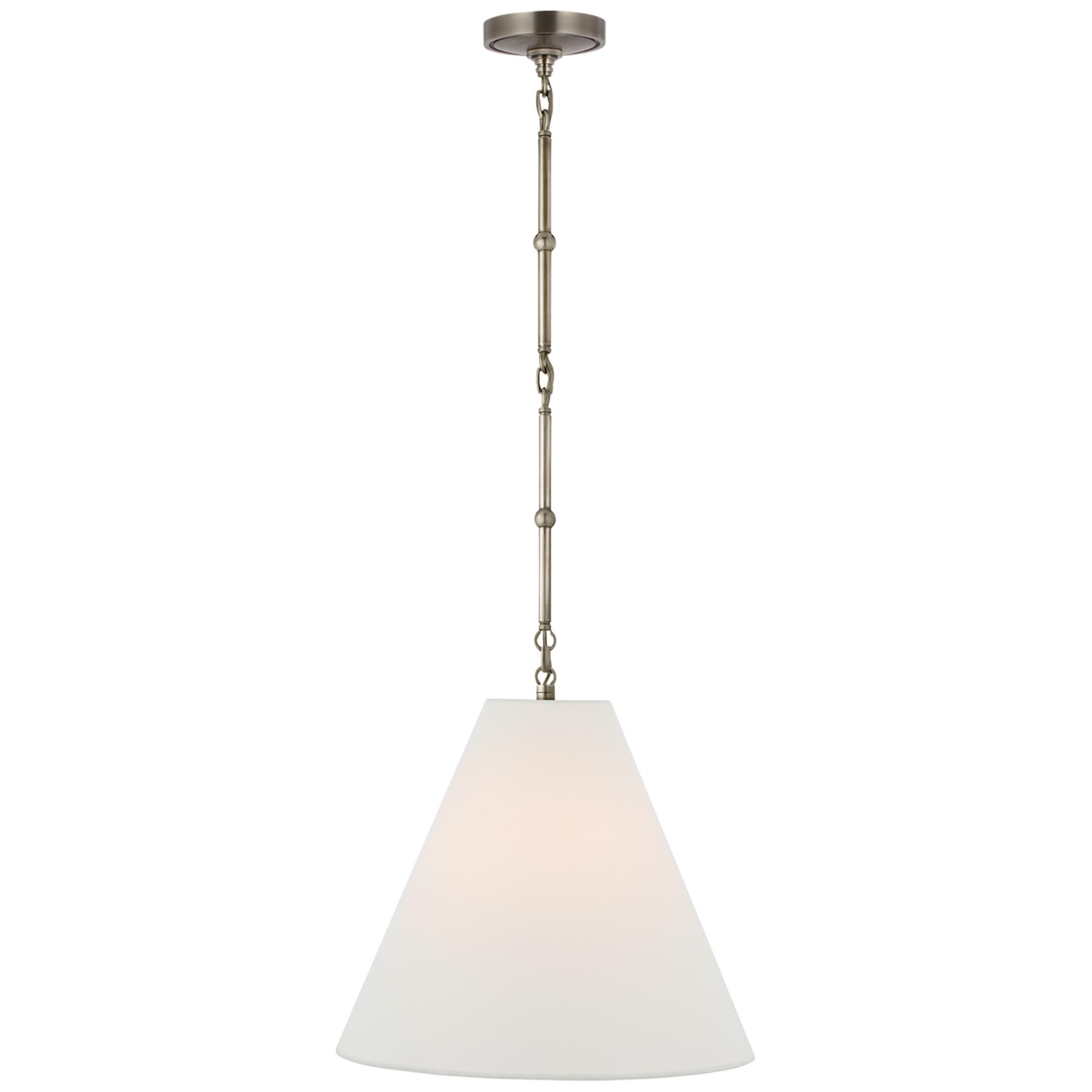 Shown in Antique Nickel finish and Linen shade