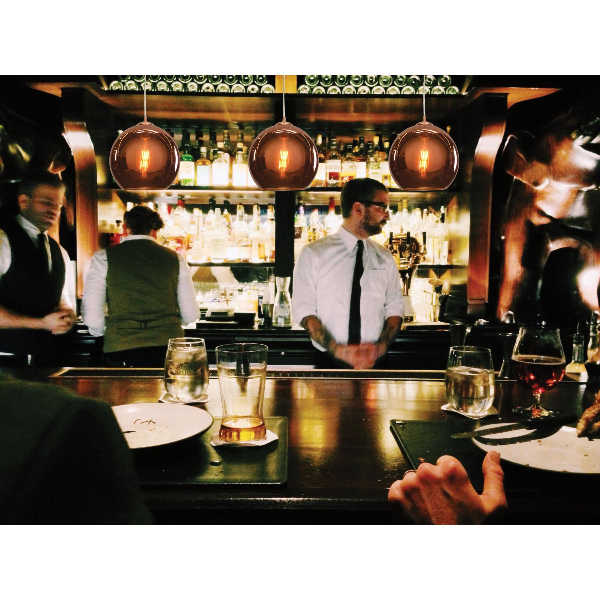 Shown in Brushed Copper  finish and Copper  glass