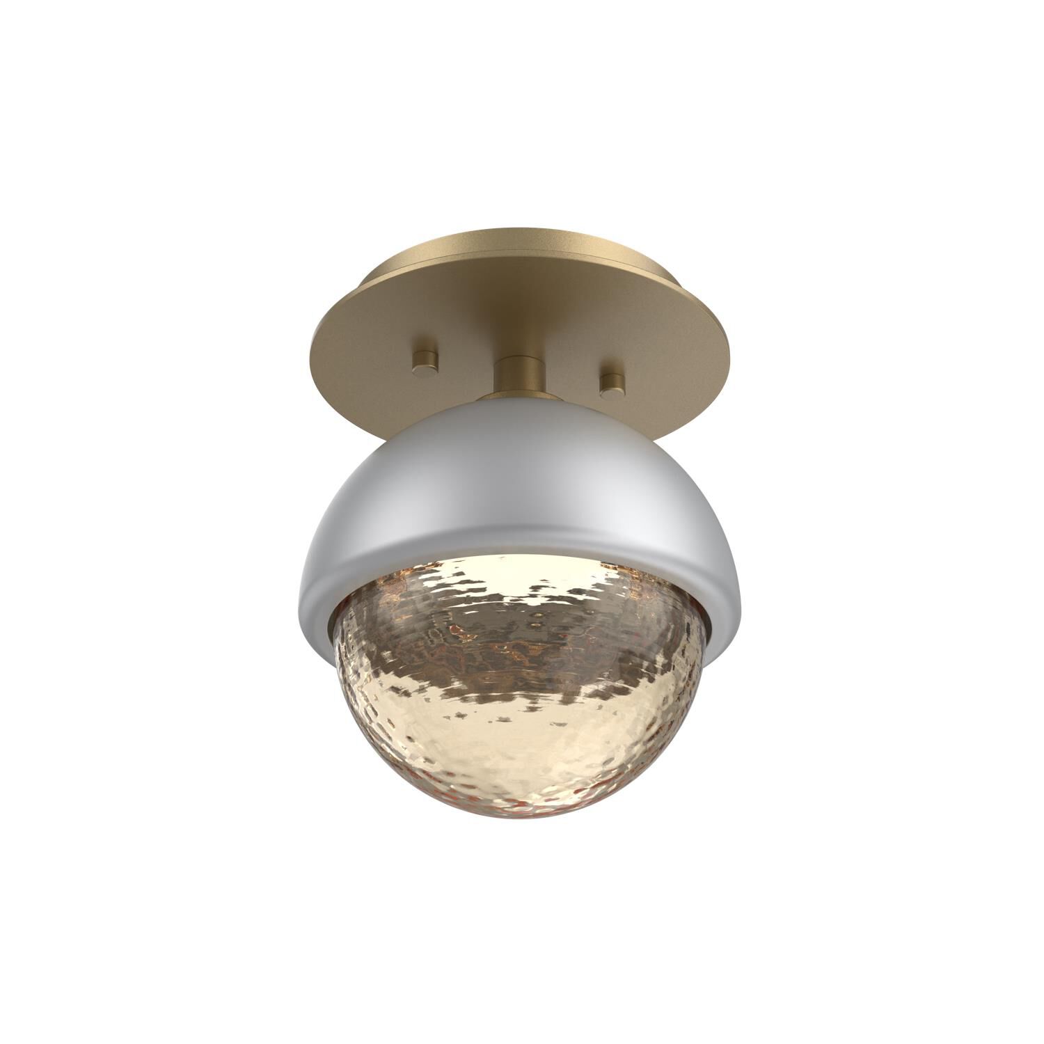 Shown in Gilded Brass finish and Amber glass and Classic Silver accent