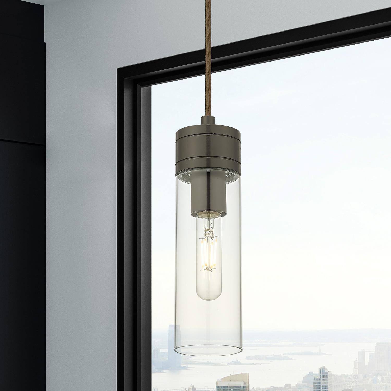 Shown in Oil Rubbed Bronze finish and Clear glass