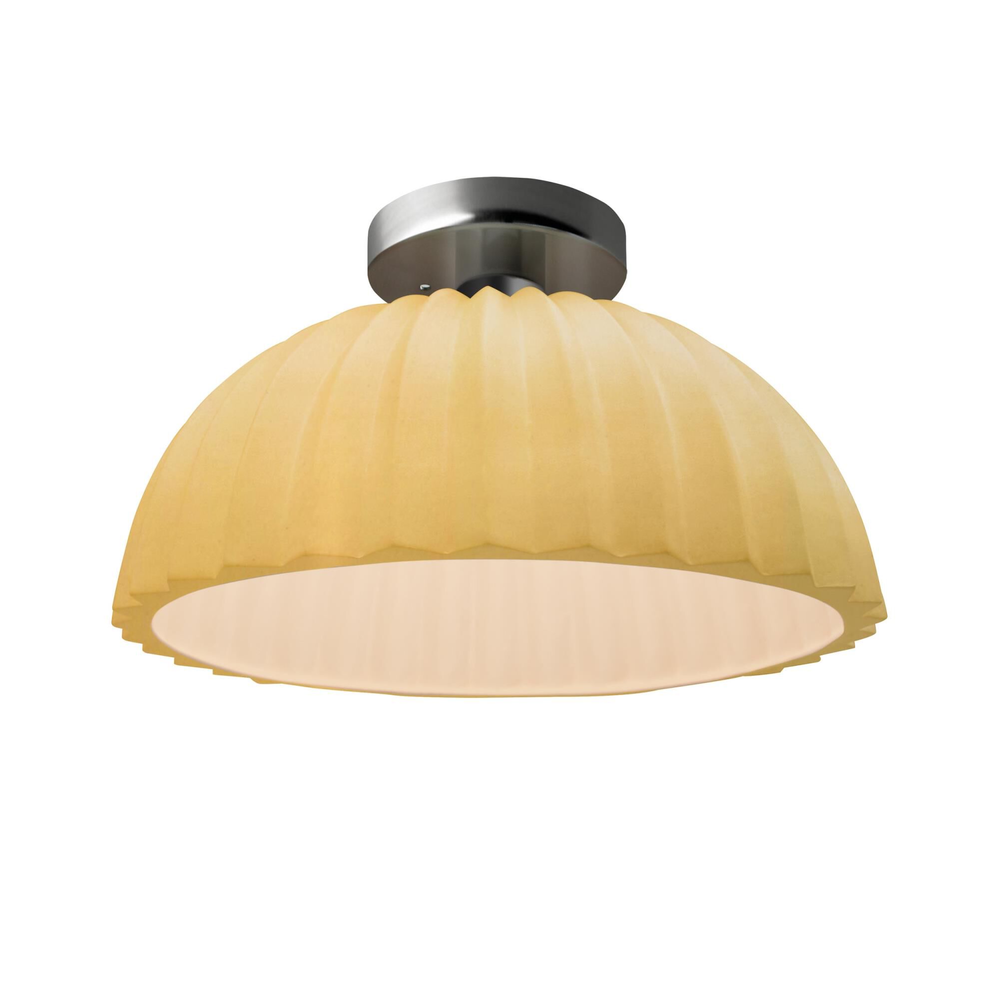 Pleated Dome 13 Inch Semi Flush Mount by Justice Design Group