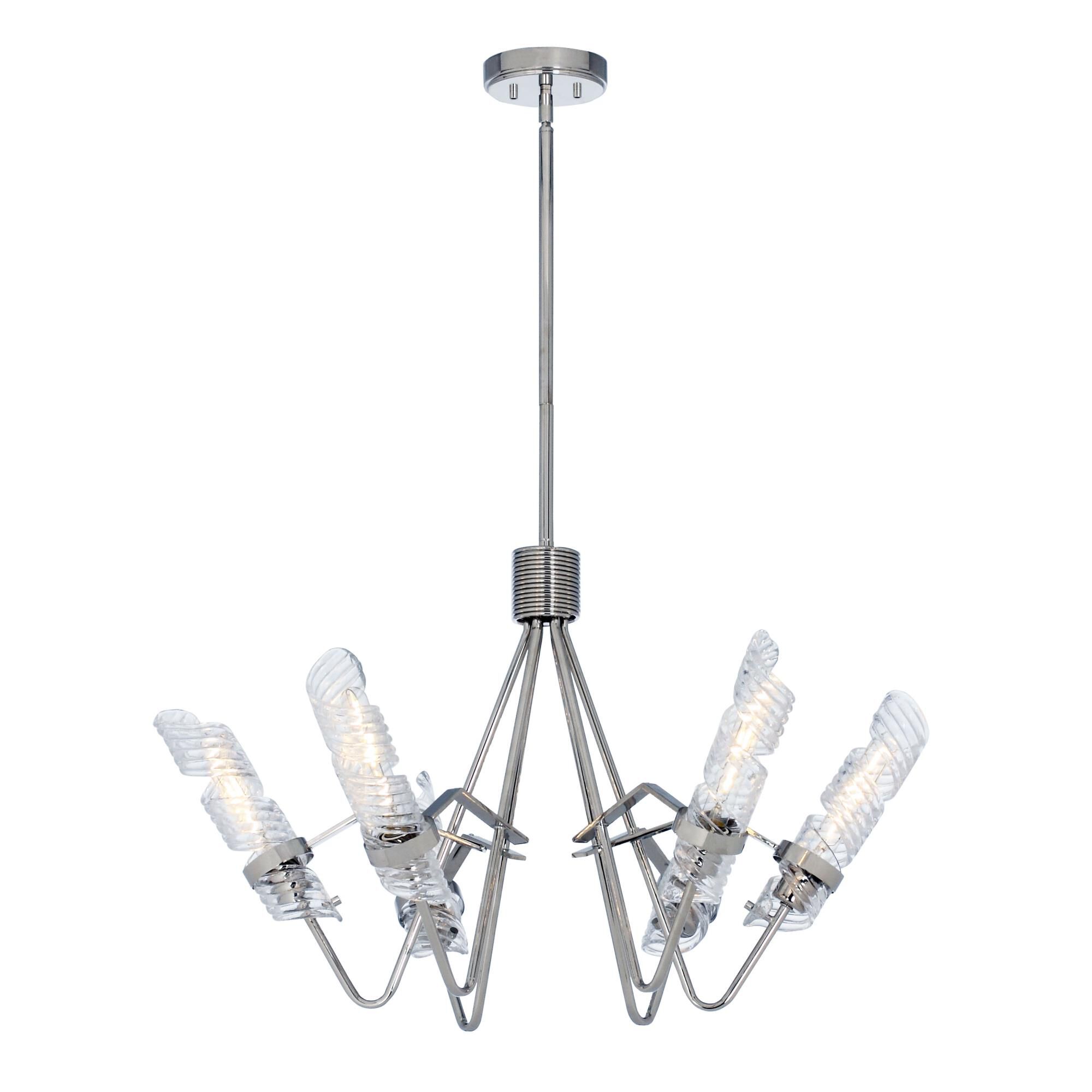 Shown in Polished Nickel finish and Clear glass