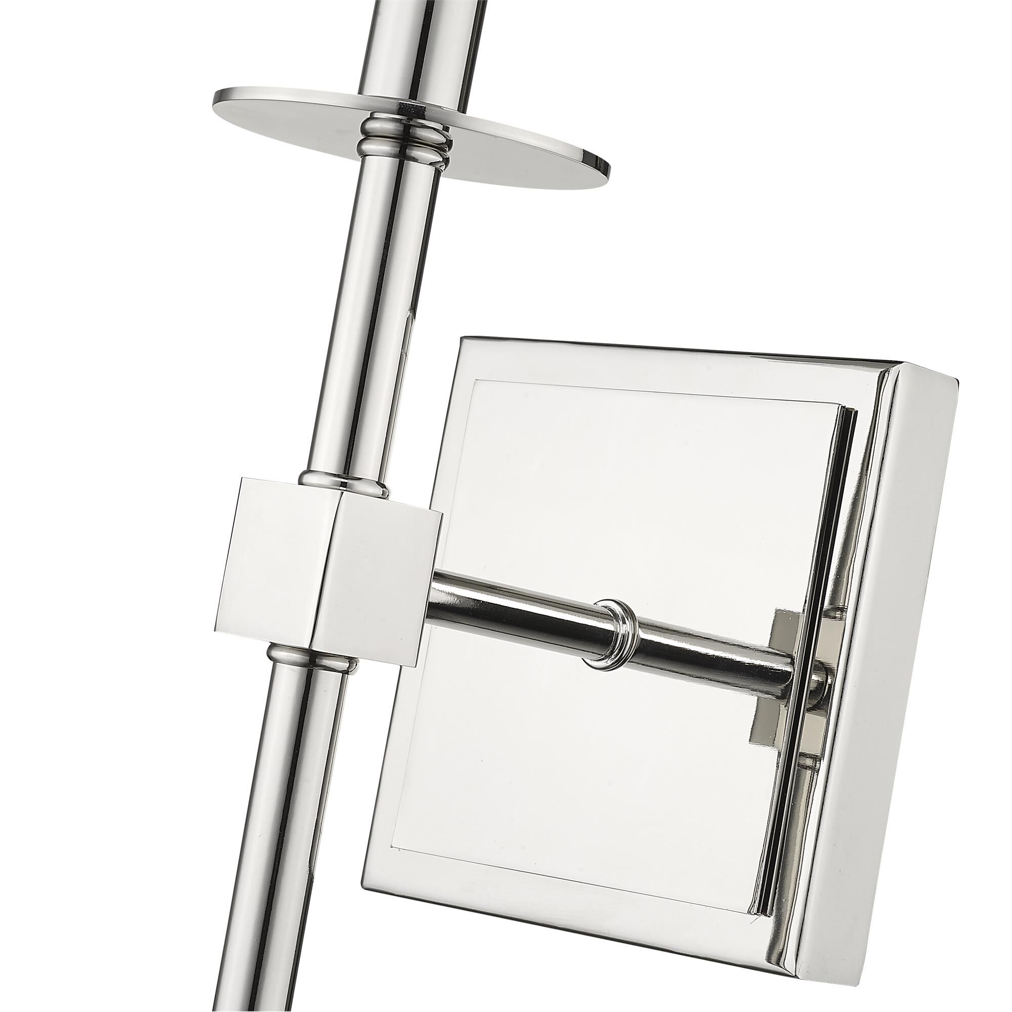 Shown in Polished Nickel finish and Fabric glass and Fabric shade