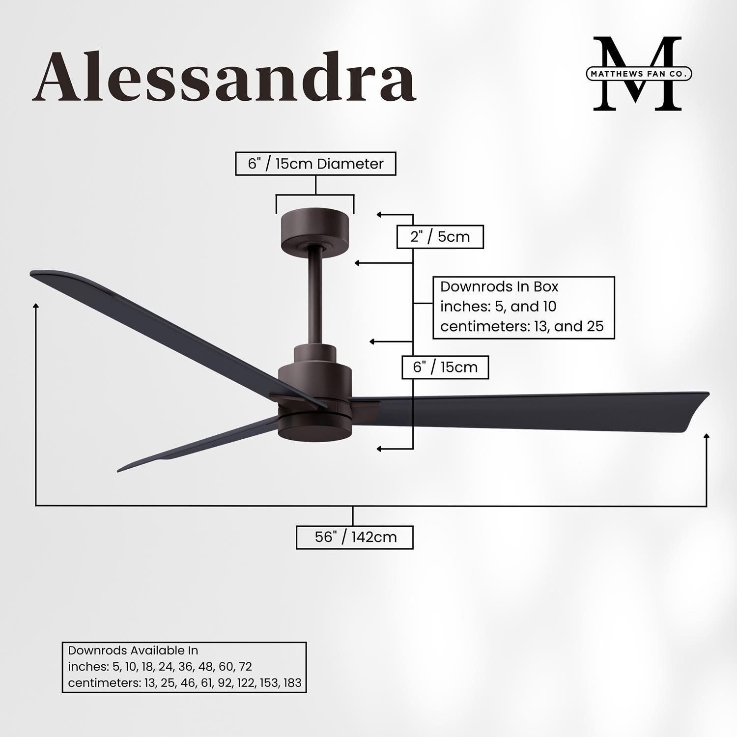 Alessandra 56 Inch Ceiling Fan by Matthews Fan Company
