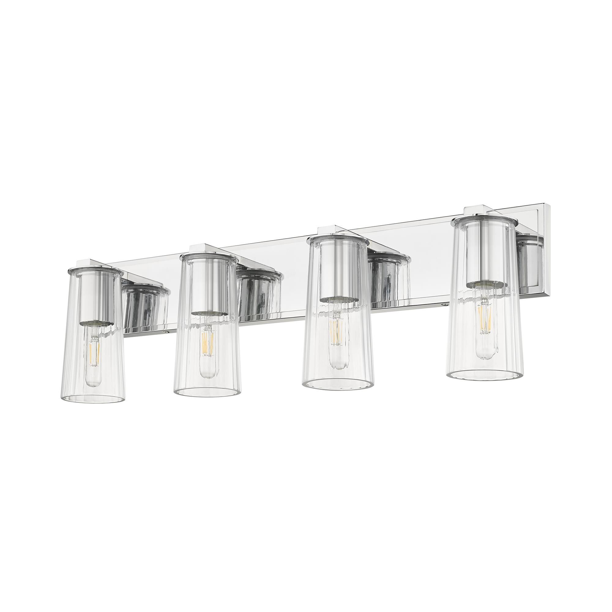 Shown in Chrome finish and Clear glass and Clear shade