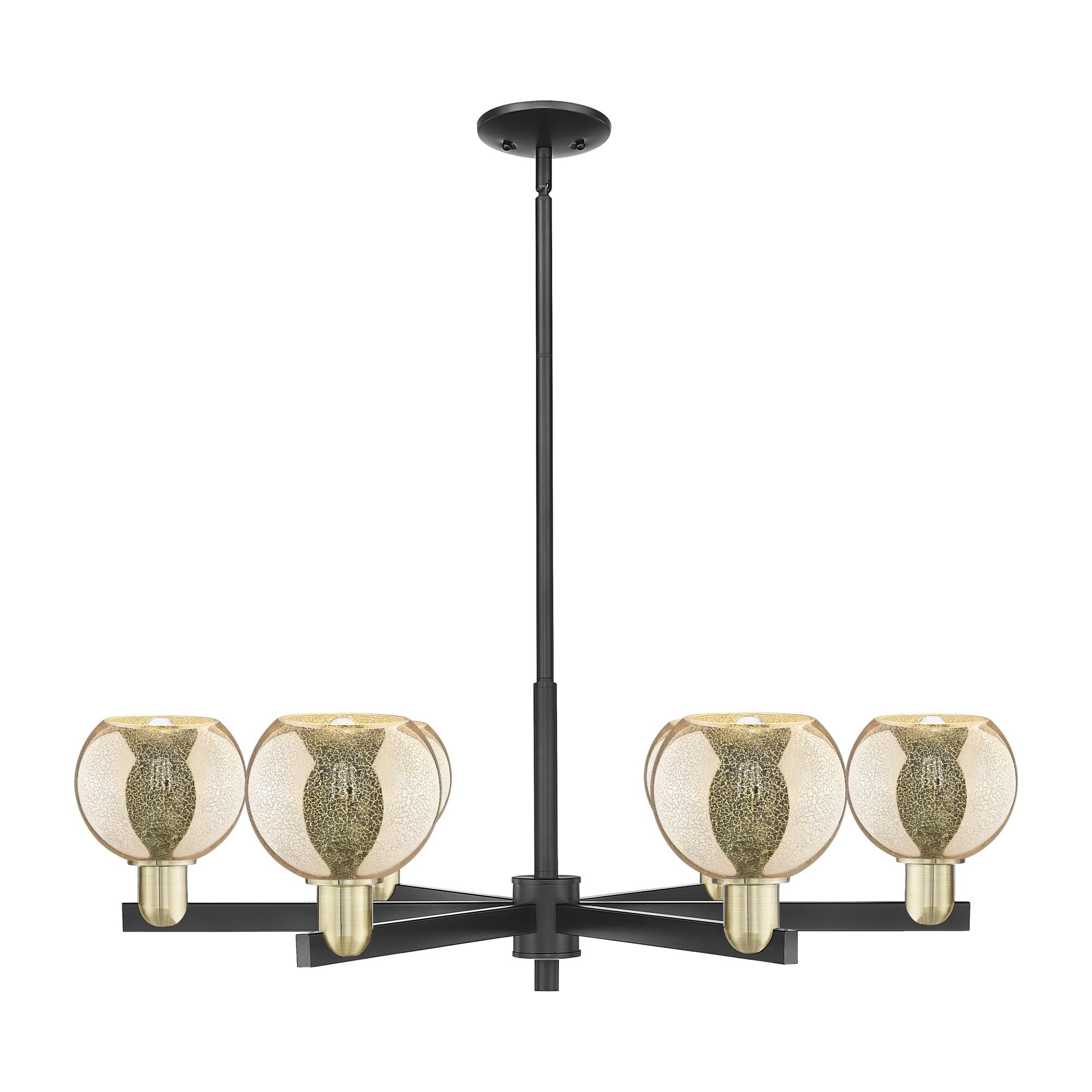 Shown in Black Antique Brass finish and Mercury glass