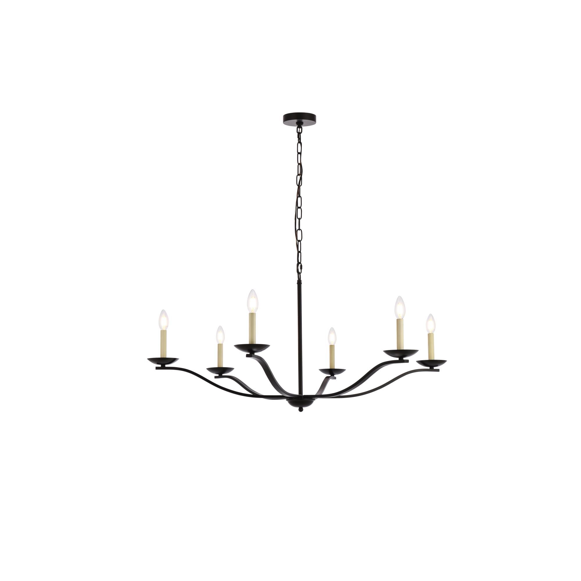 Trey 42 Inch 6 Light Chandelier by Elegant Lighting