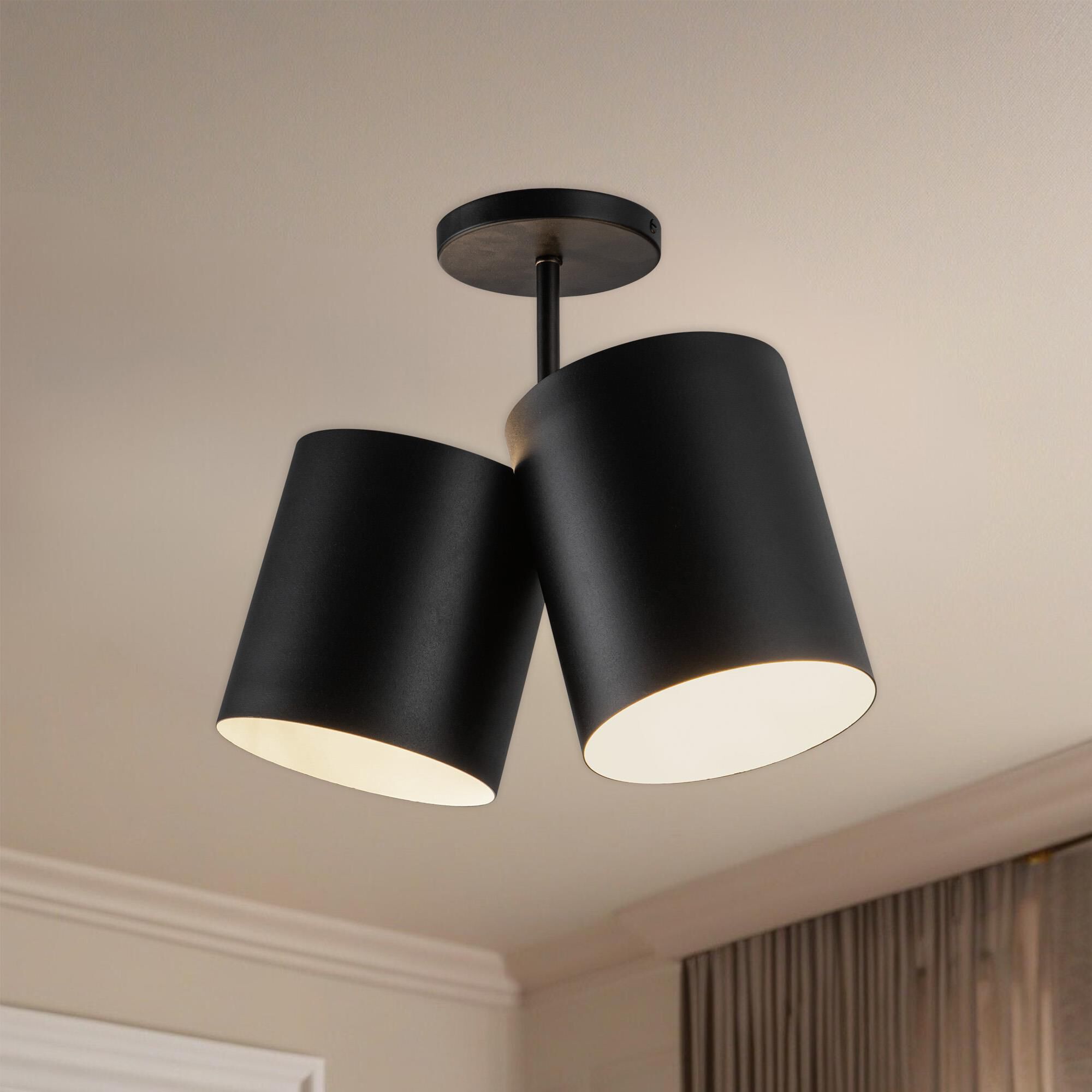 Shown in Black finish and Steel shade