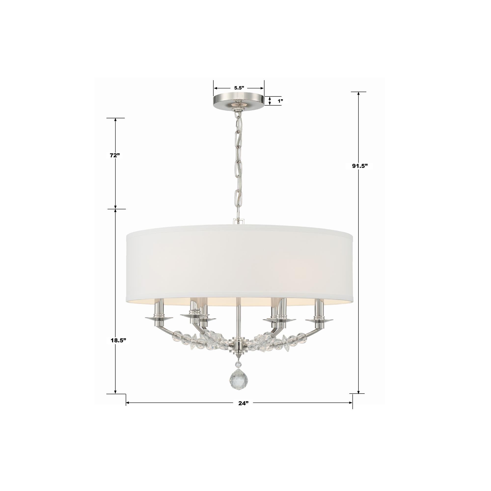 Mirage 24 Inch 6 Light Chandelier by Crystorama