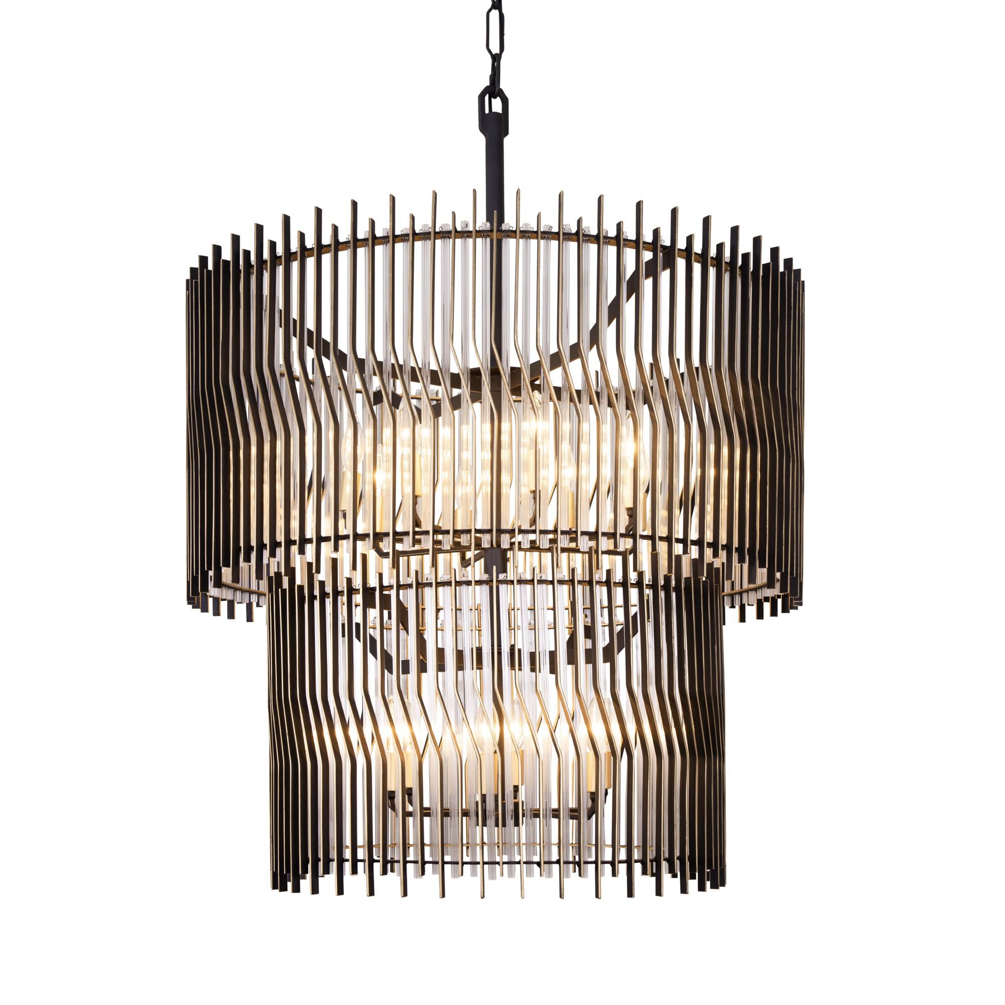 Shown in Black and Gold finish and Black and Gold shade
