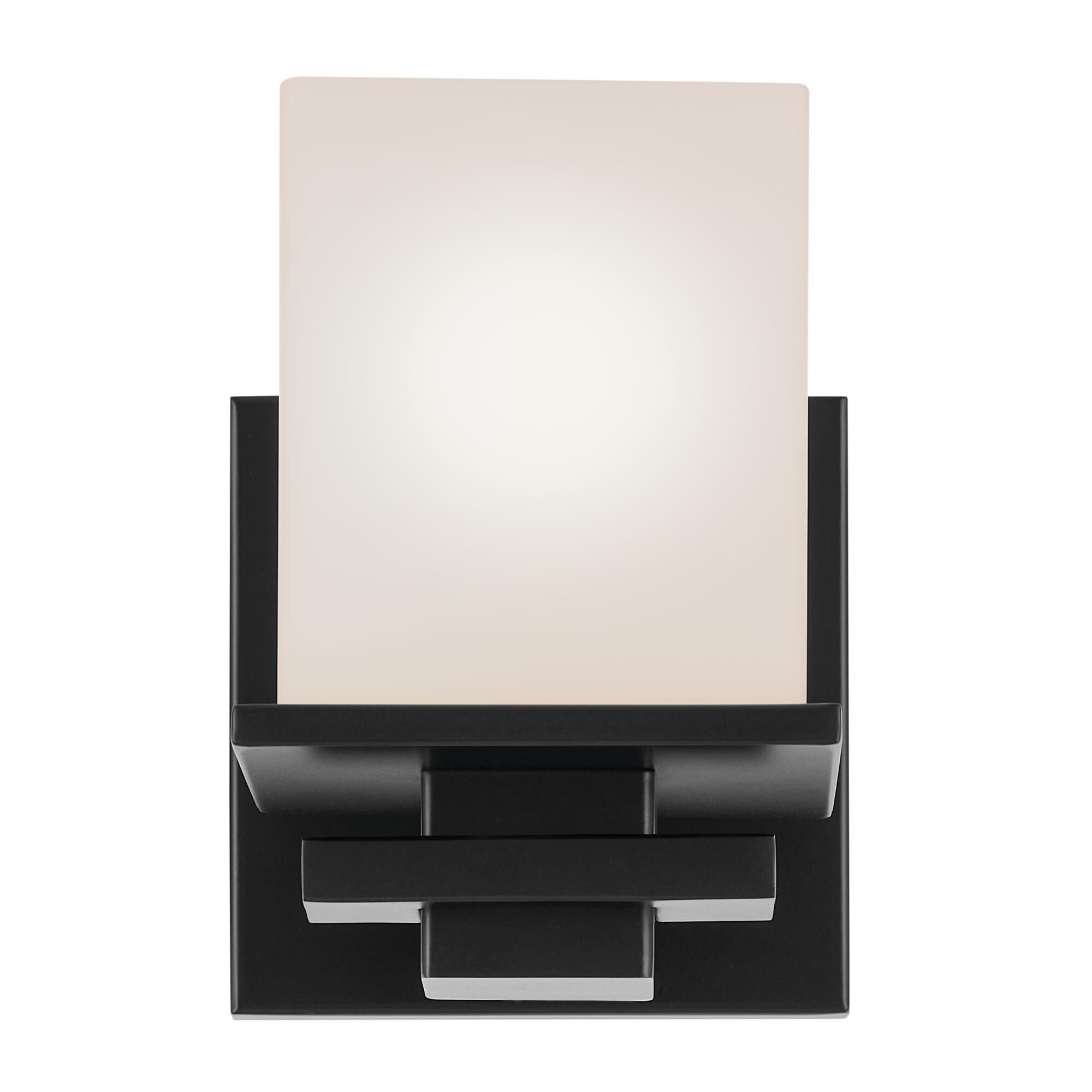 Shown in Black finish and Satin Etched Cased Opal glass