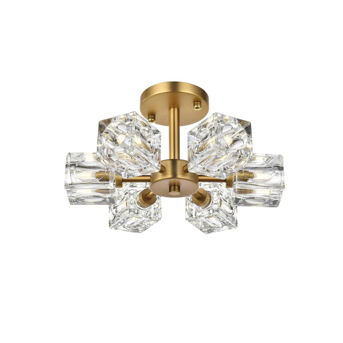 Shown in Satin Gold finish and Clear Royal Cut crystal