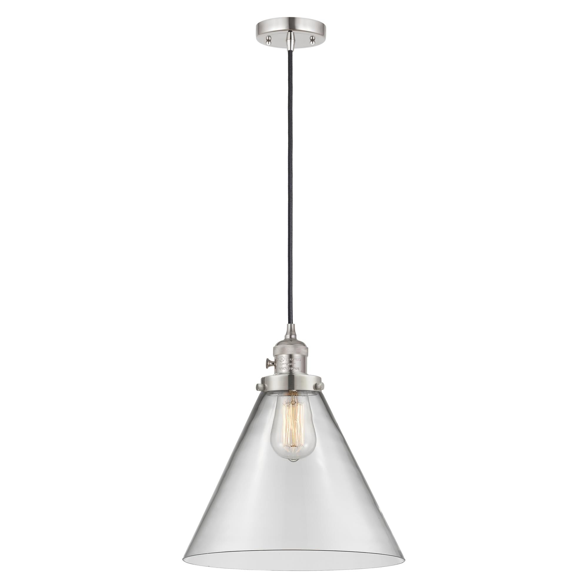 Shown in Polished Nickel finish and Clear glass