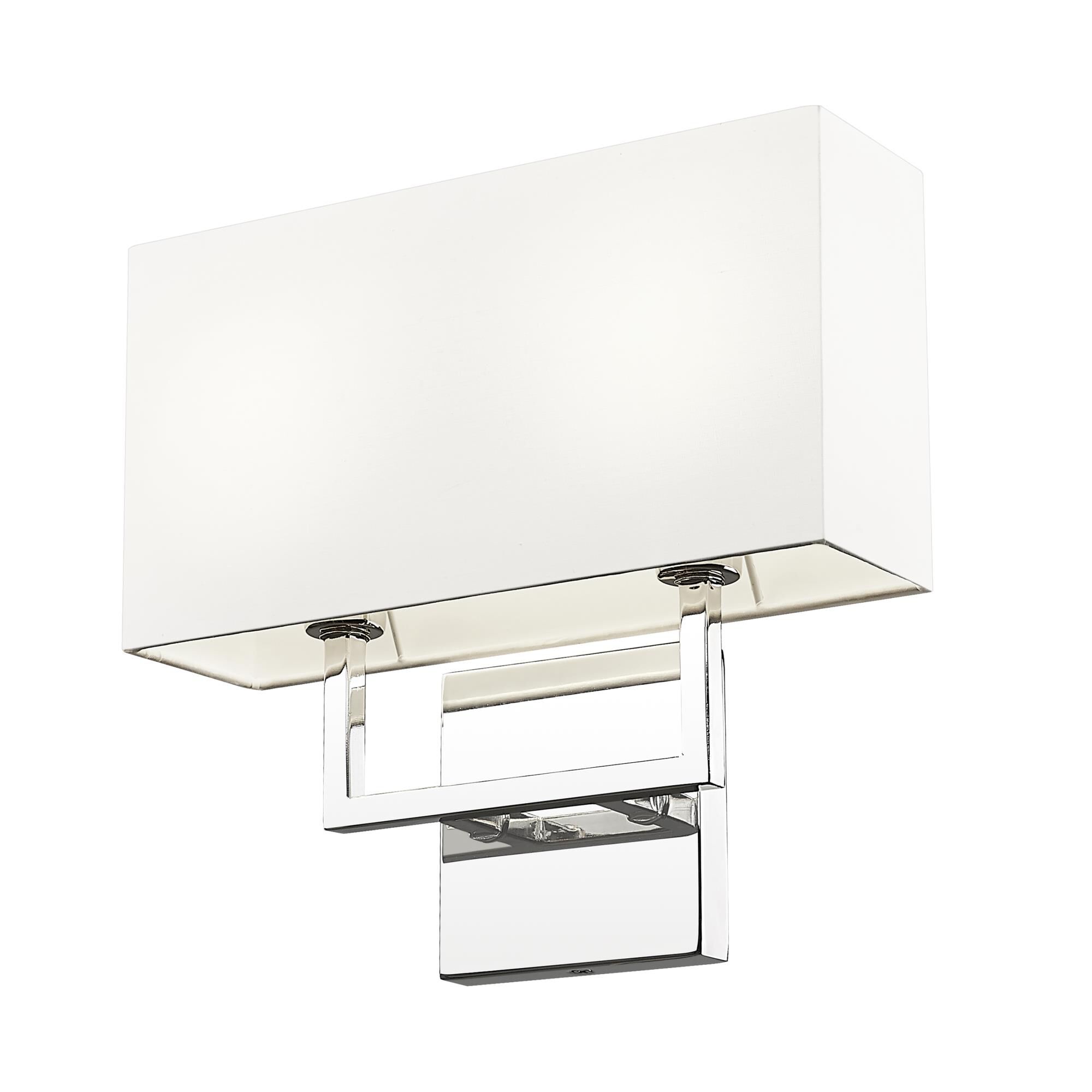 Shown in Polished Nickel finish and White glass and White shade