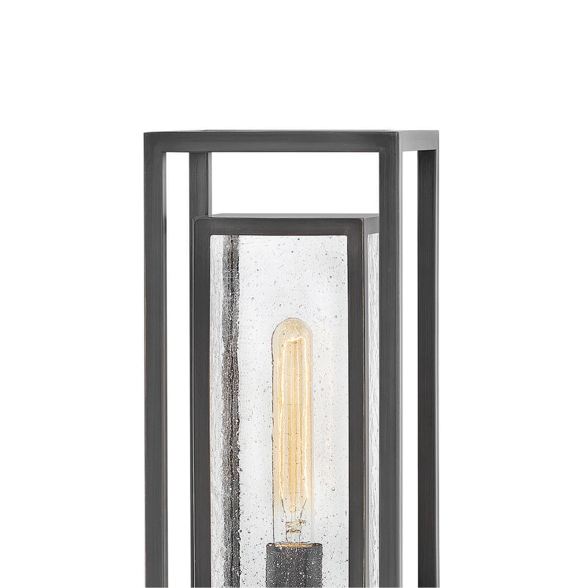 Shown in Oil Rubbed Bronze finish and Clear Seedy glass and 120 Volt accent