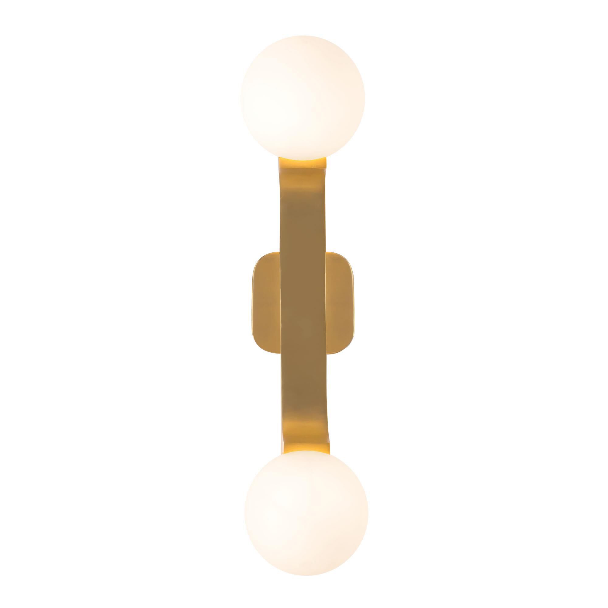 Shown in Brushed Gold finish and Matte Opal glass