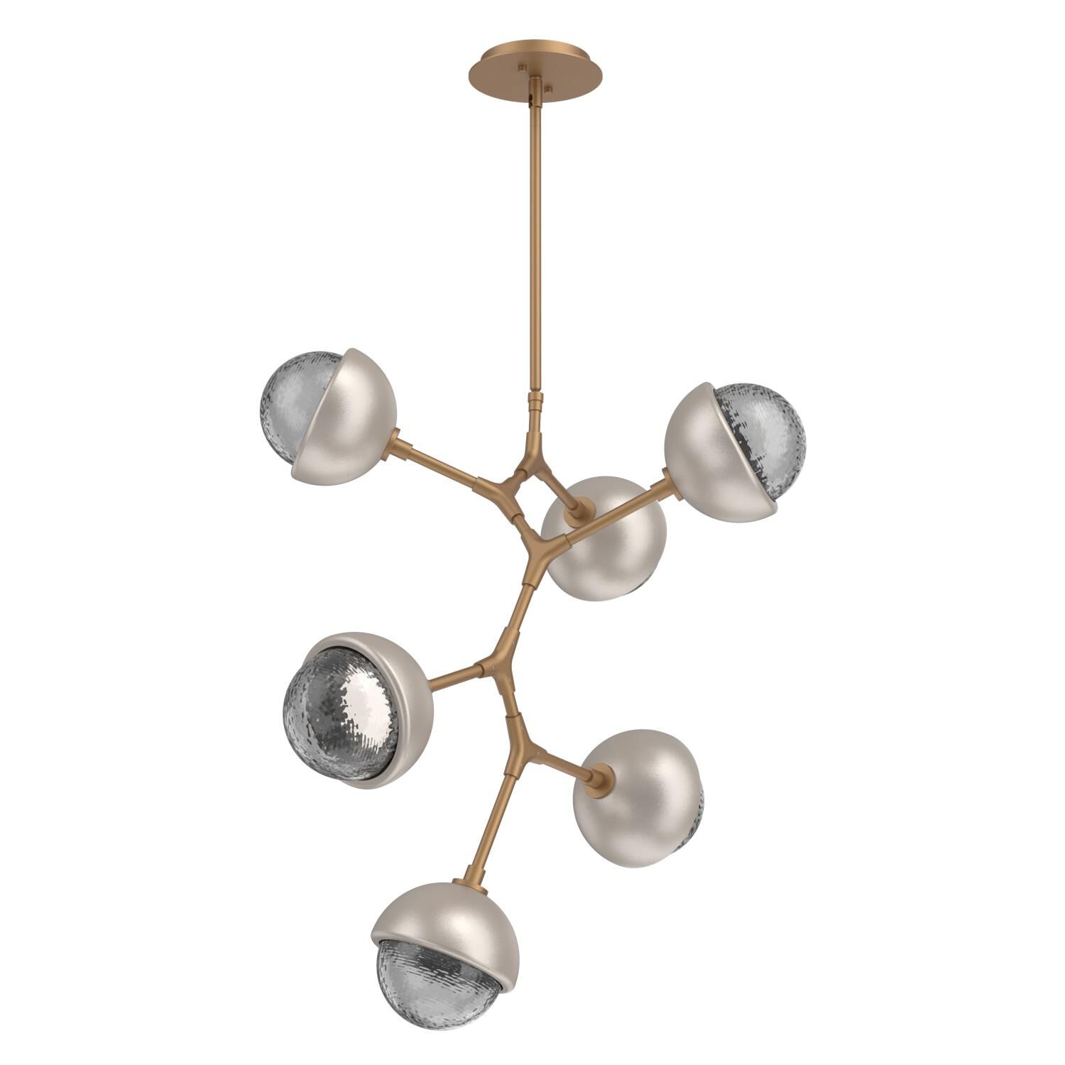 Shown in Novel Brass finish and Smoke glass and Beige Silver accent