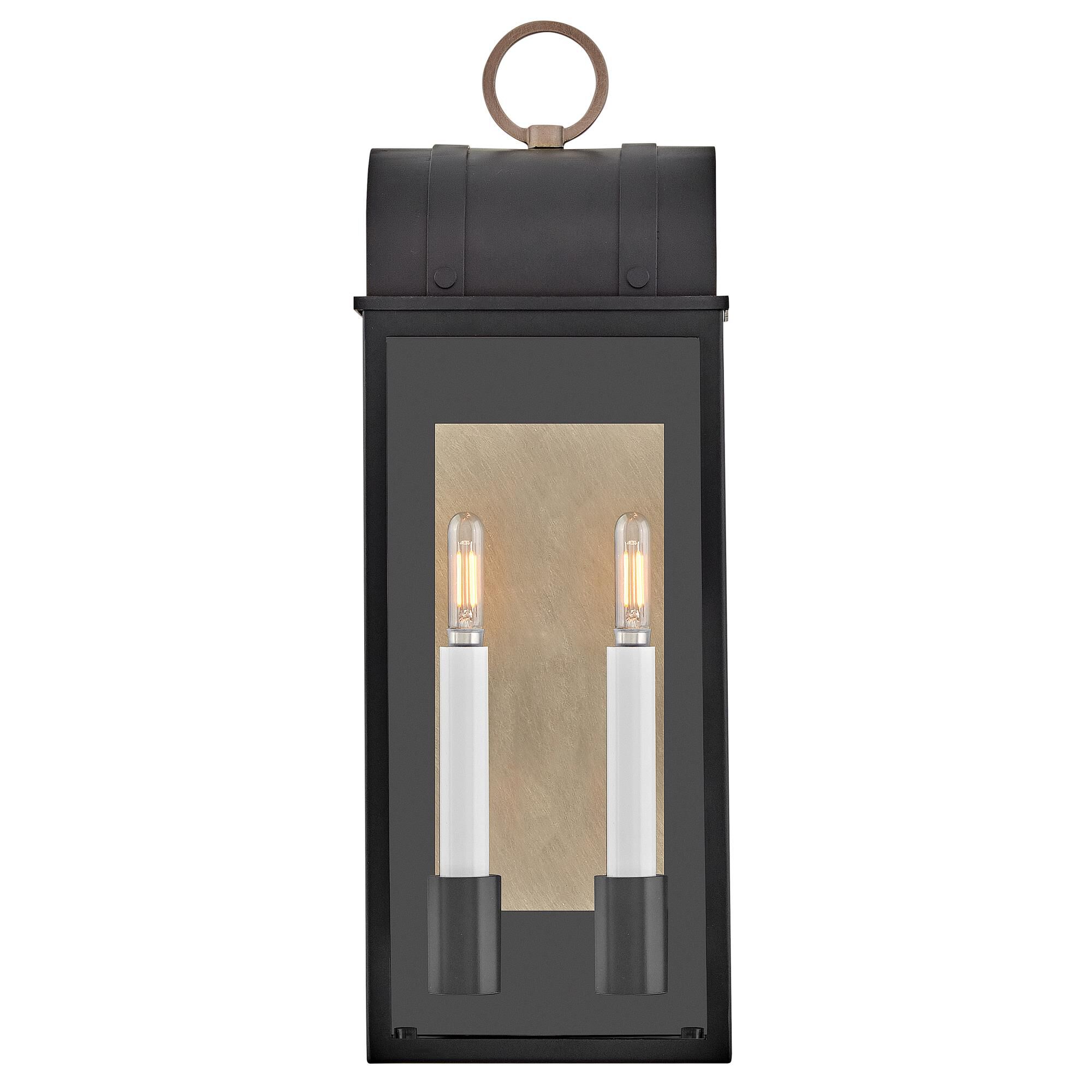 Shown in Black finish and Clear glass and Burnished Bronze accent