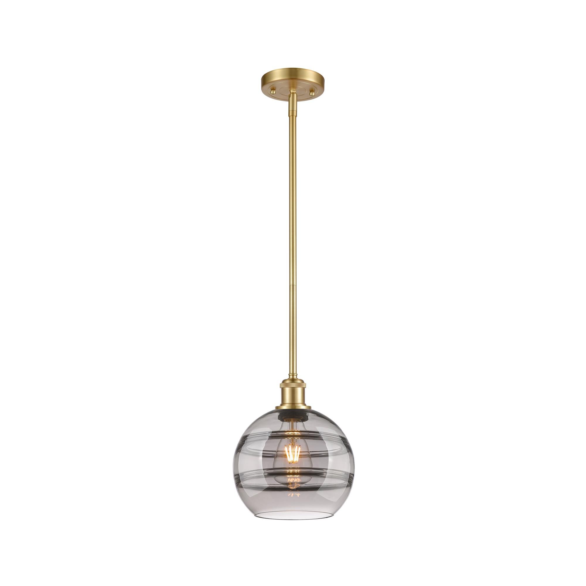 Shown in Satin Gold finish and Light Smoke glass