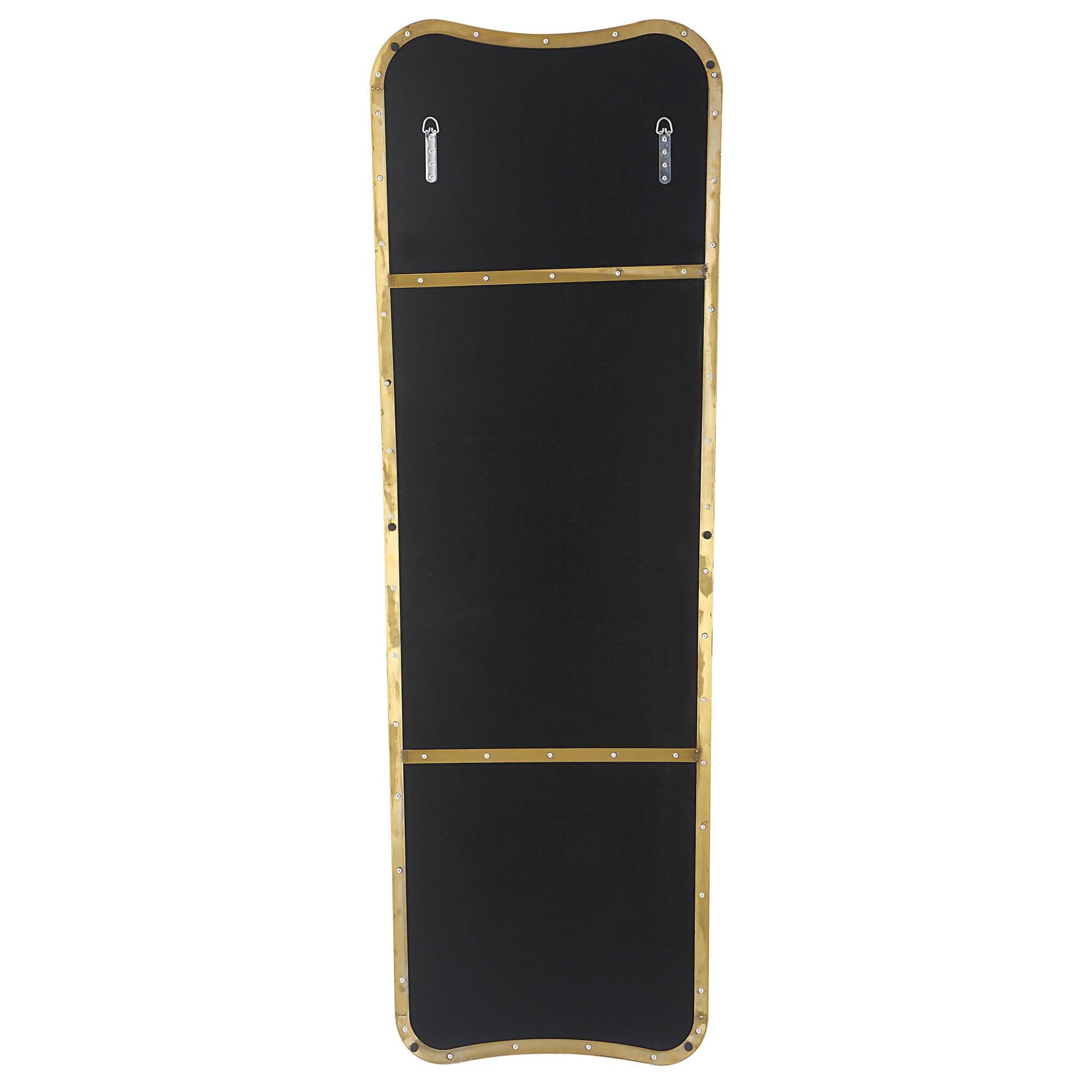 Shown in This Oversized Mirror Features A Sophisticated Stainless Steel Frame Finished In A Rich Antique Bras finish