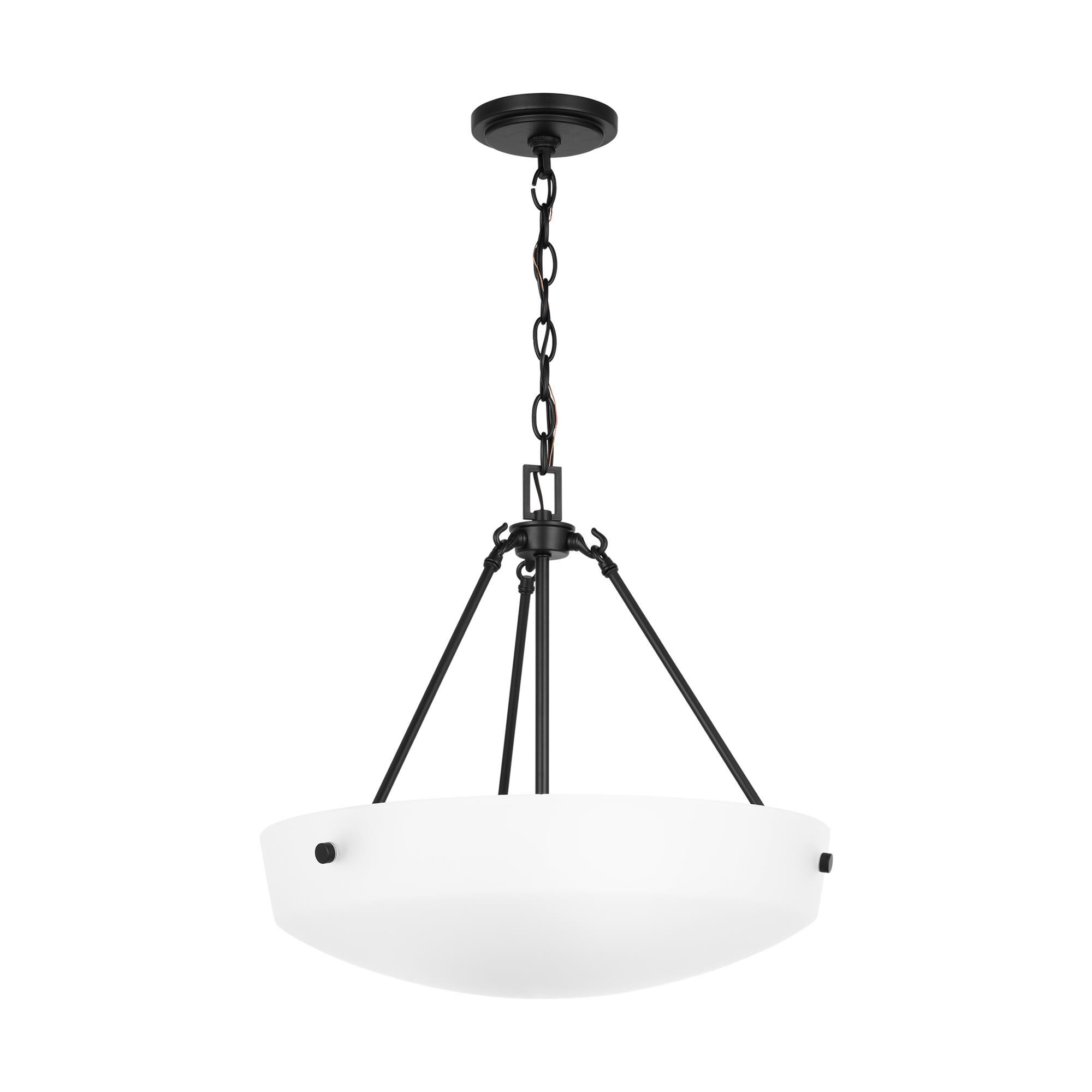 Shown in Midnight Black finish and Satin Etched Glass shade